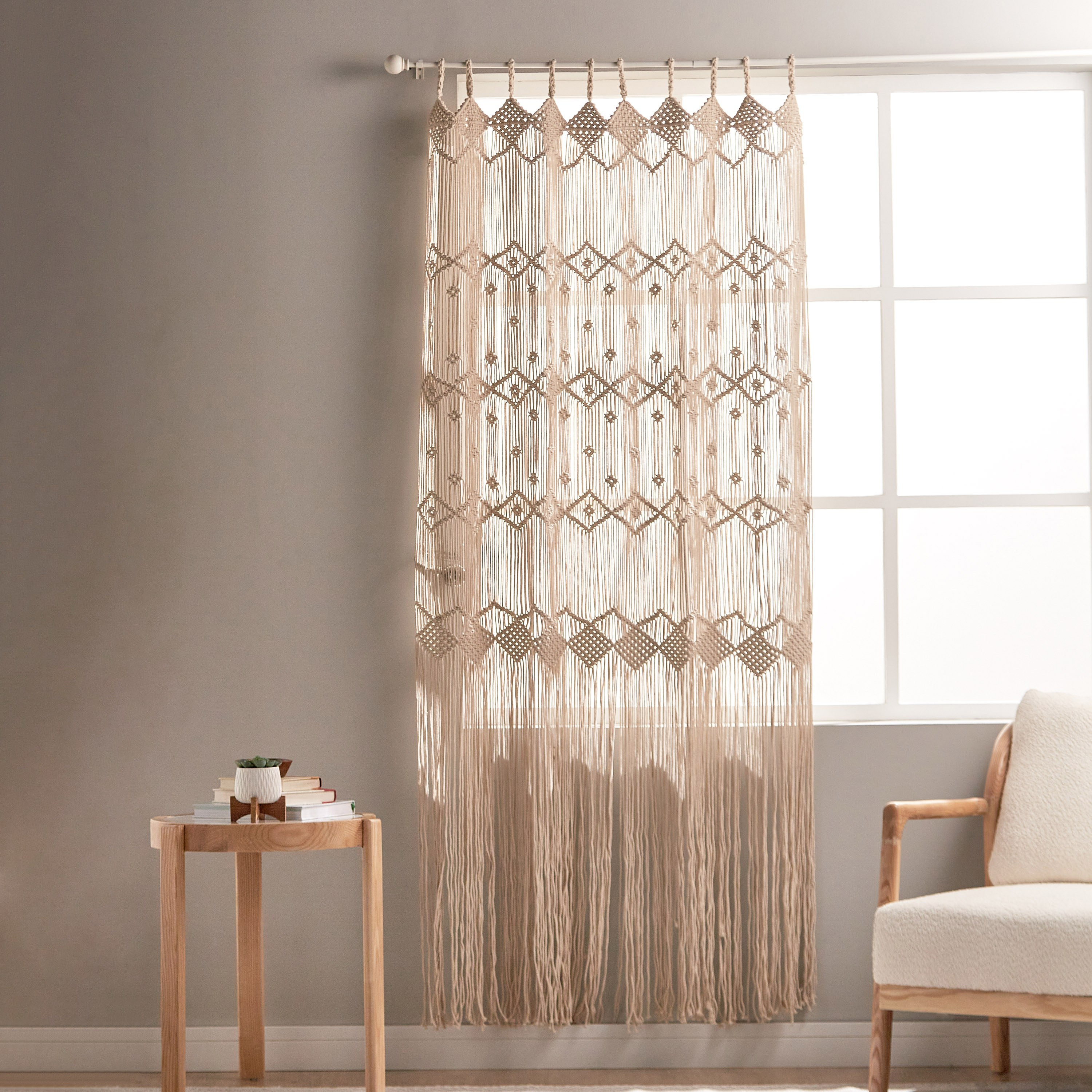 Macrame Curtain Panel - 112x215 cm
