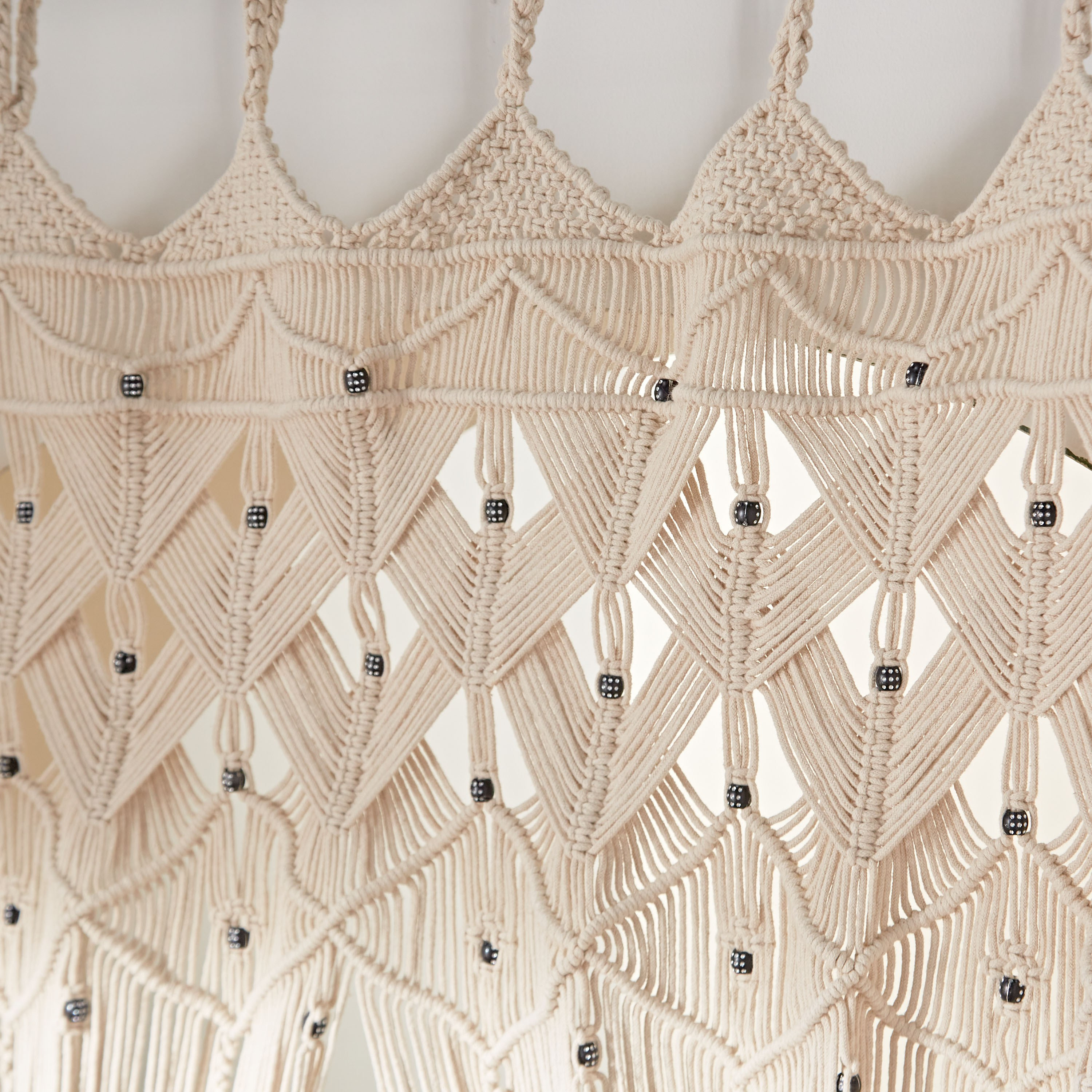 Beaded Macrame Curtain Panel - 112x215 cm-household-windows-curtains-image-4