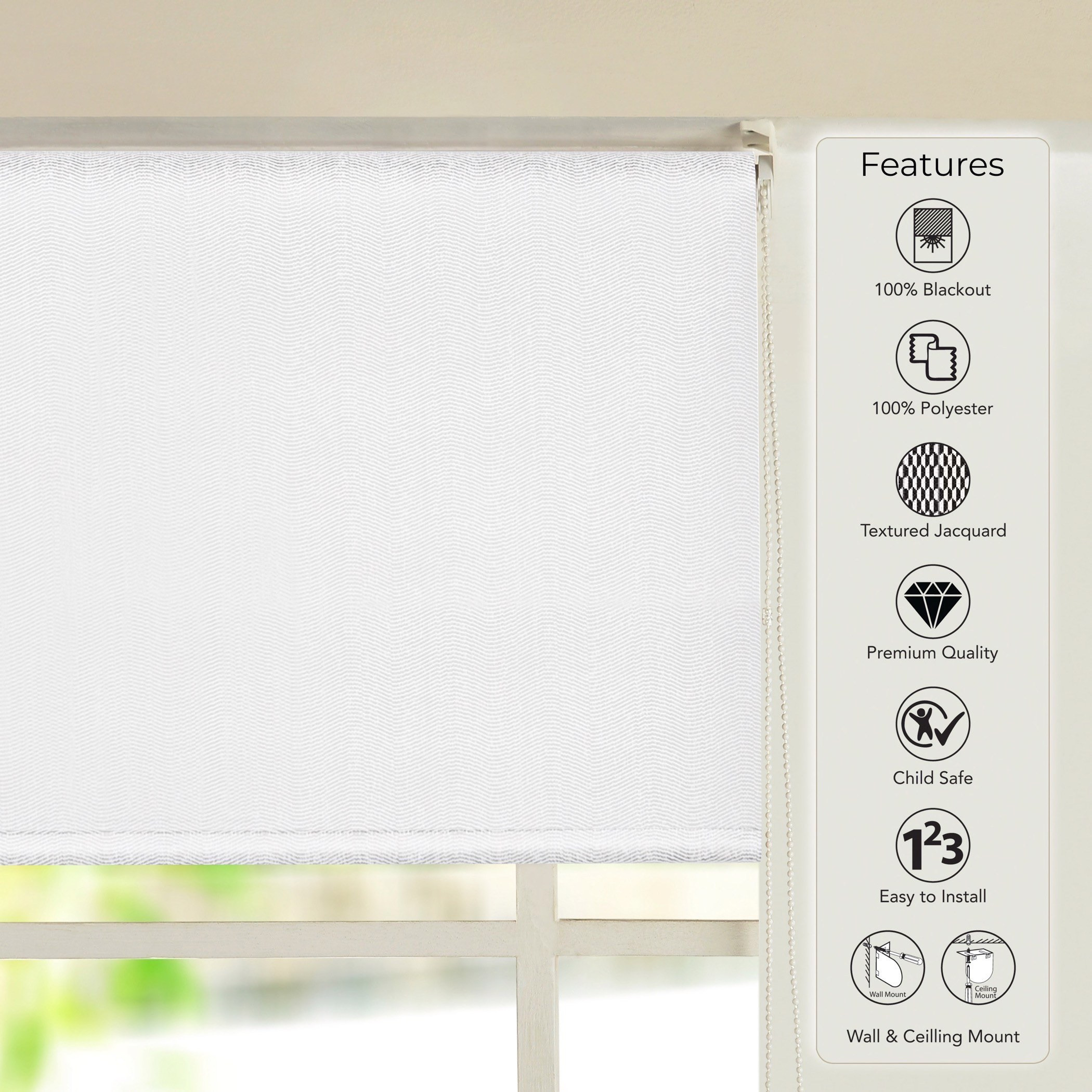Jacquard Textured Roller Blind - 120x210 cm-household-windows-blinds-image-5