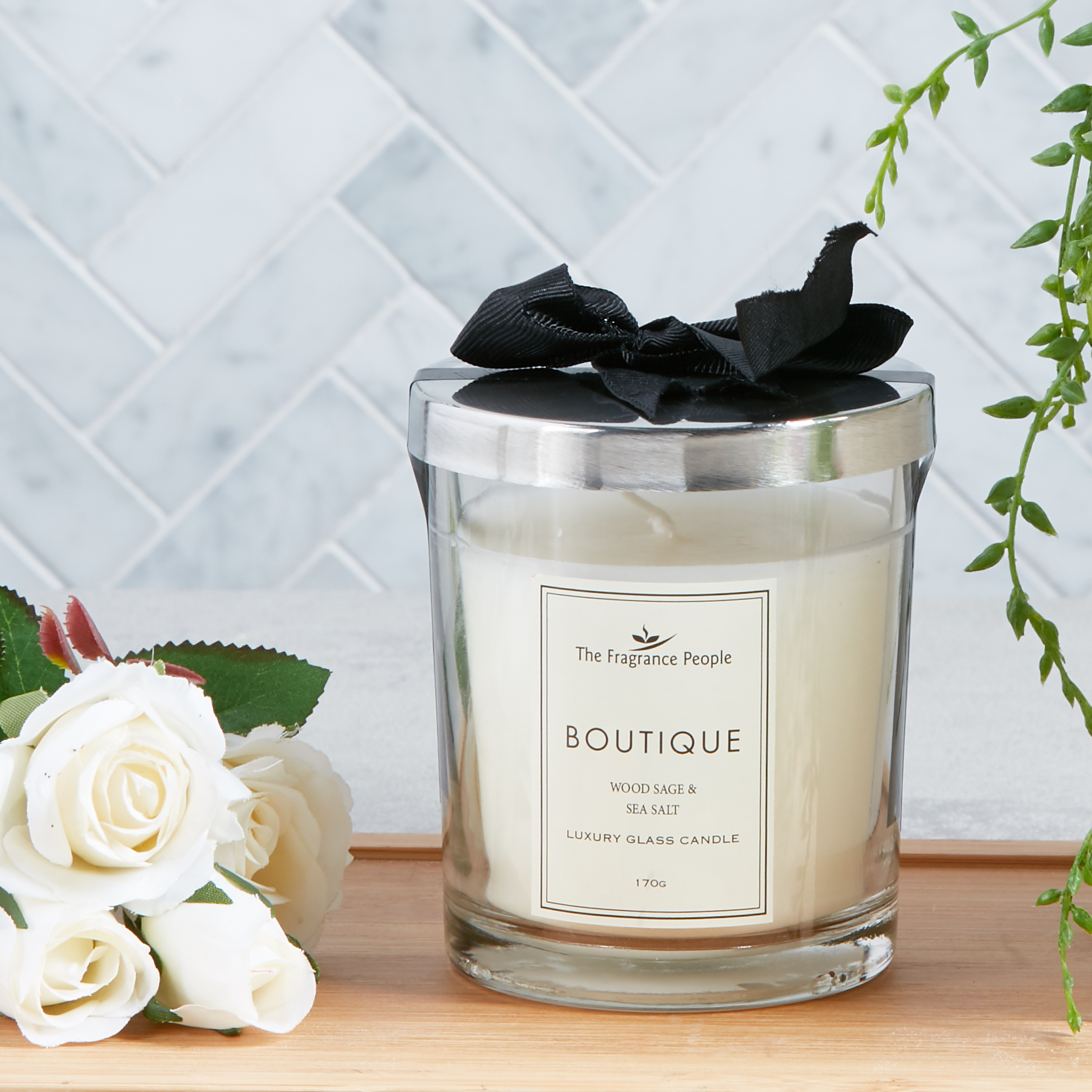 Boutique Wood Sage and Sea Salt Scented Glass Candle-household-homefragrance-candles-image-1