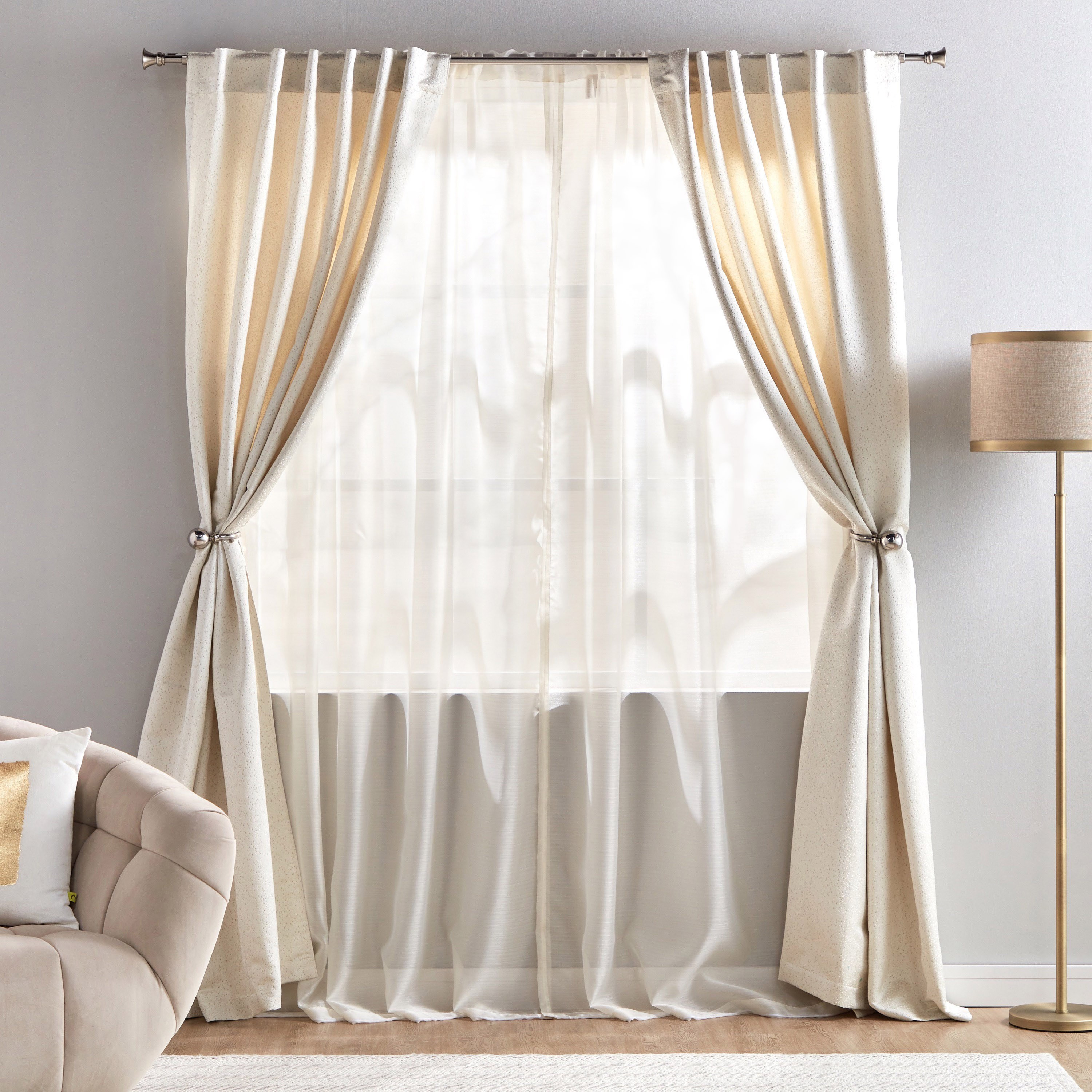 Agnes 4-Piece Plain Curtain Set - 135x240 cm-household-windows-curtains-image-6
