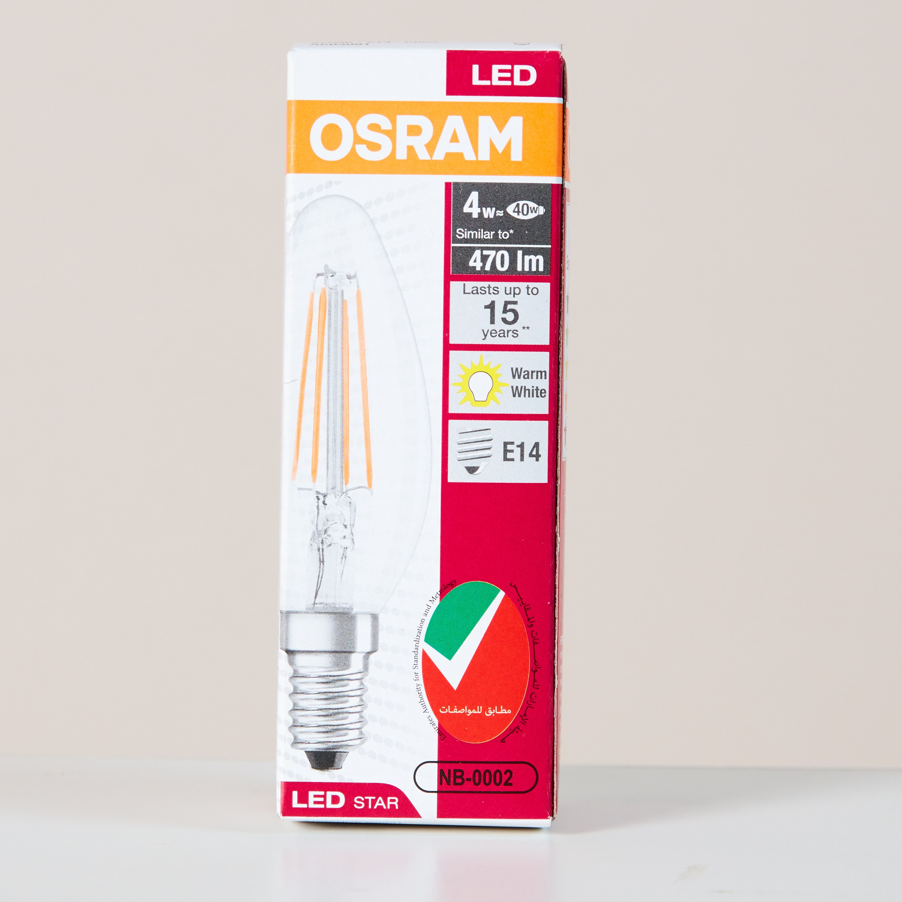 Osram Clear Filament LED Bulb - E14 470 lumen Warm White-household-lighting-bulbsandbatteries-bulbs-image-1