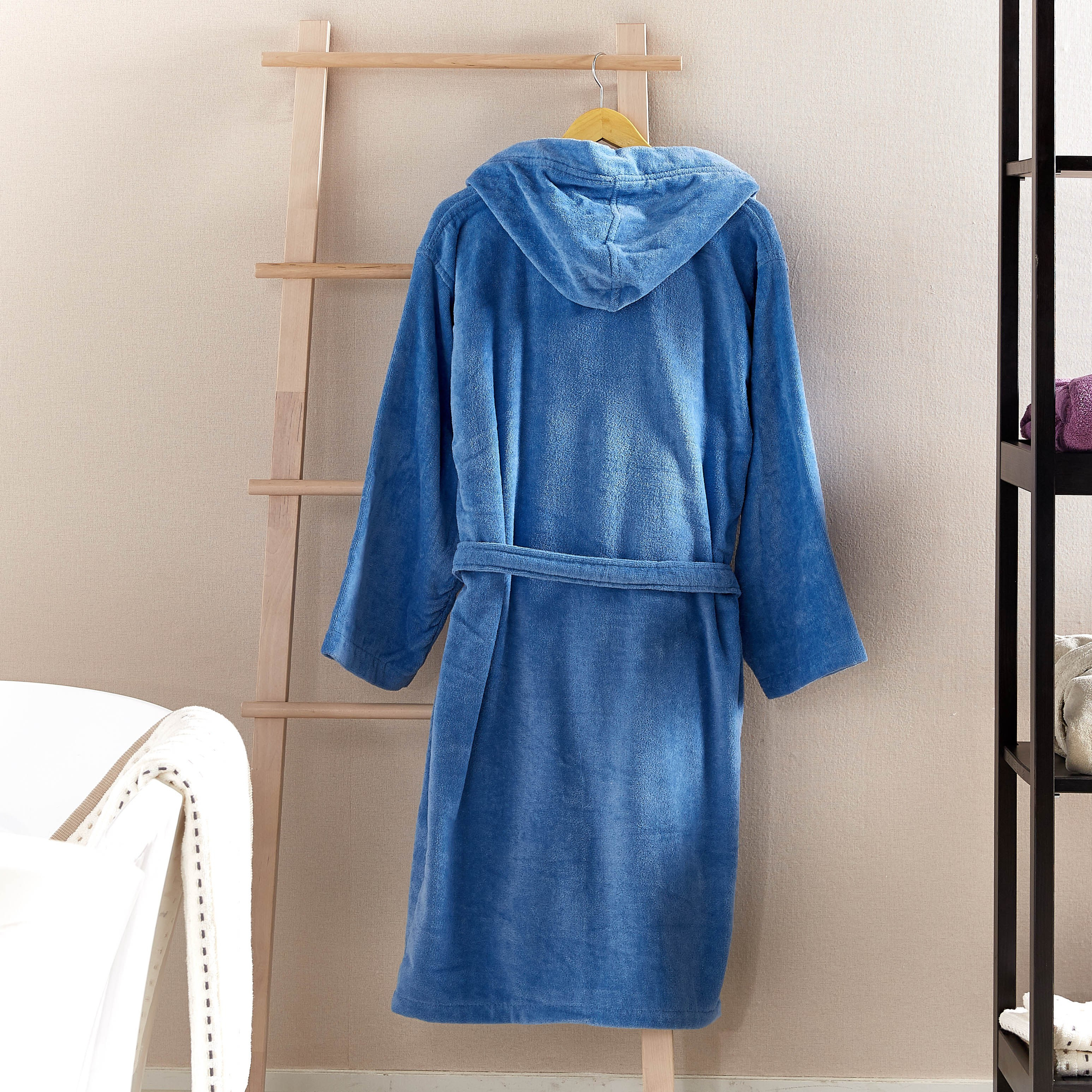 Velour Medium Bathrobe with Hood-household-bathandlaundry-bathlinen-bathrobesandslippers-bathrobes-image-4