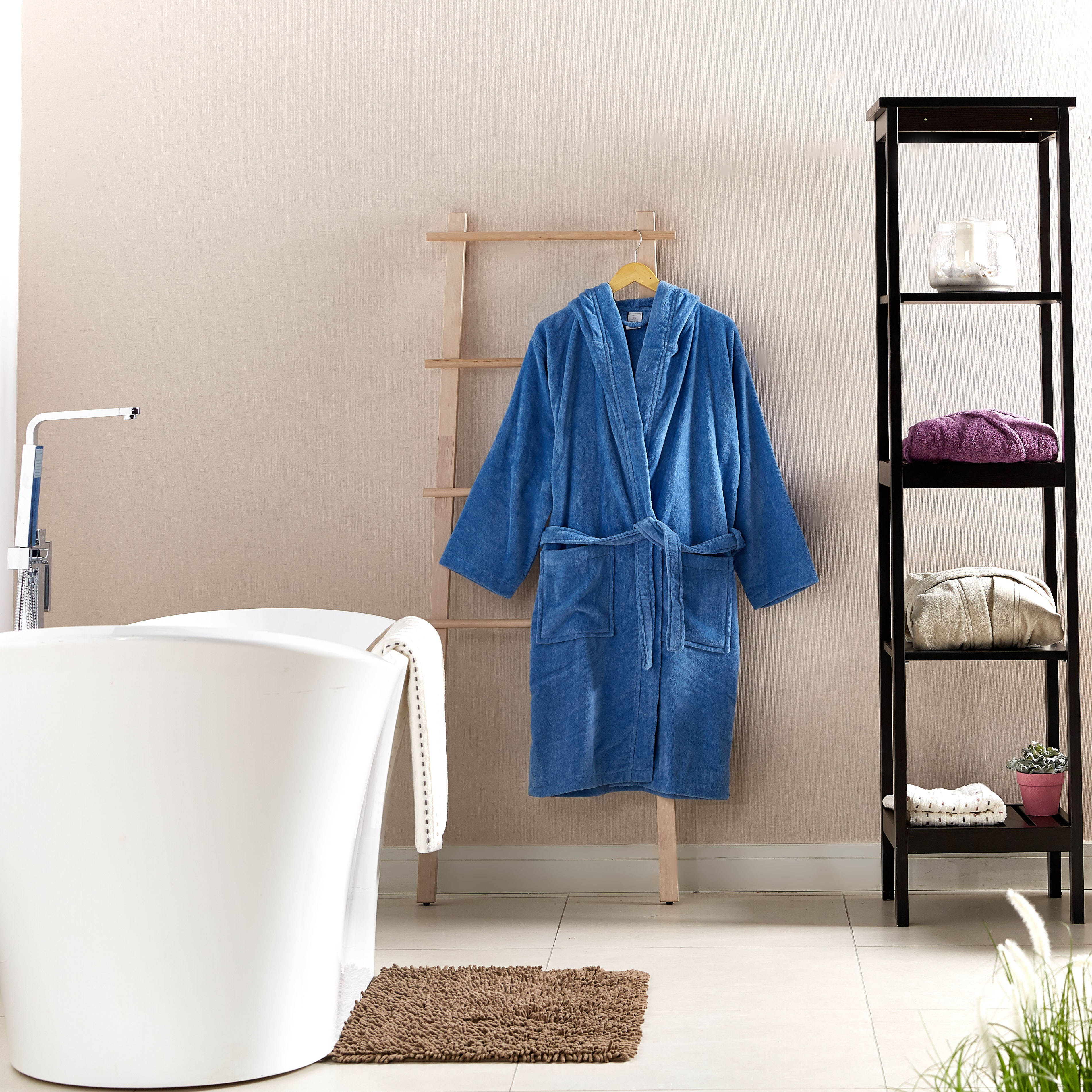 Velour Medium Bathrobe with Hood-household-bathandlaundry-bathlinen-bathrobesandslippers-bathrobes-image-5
