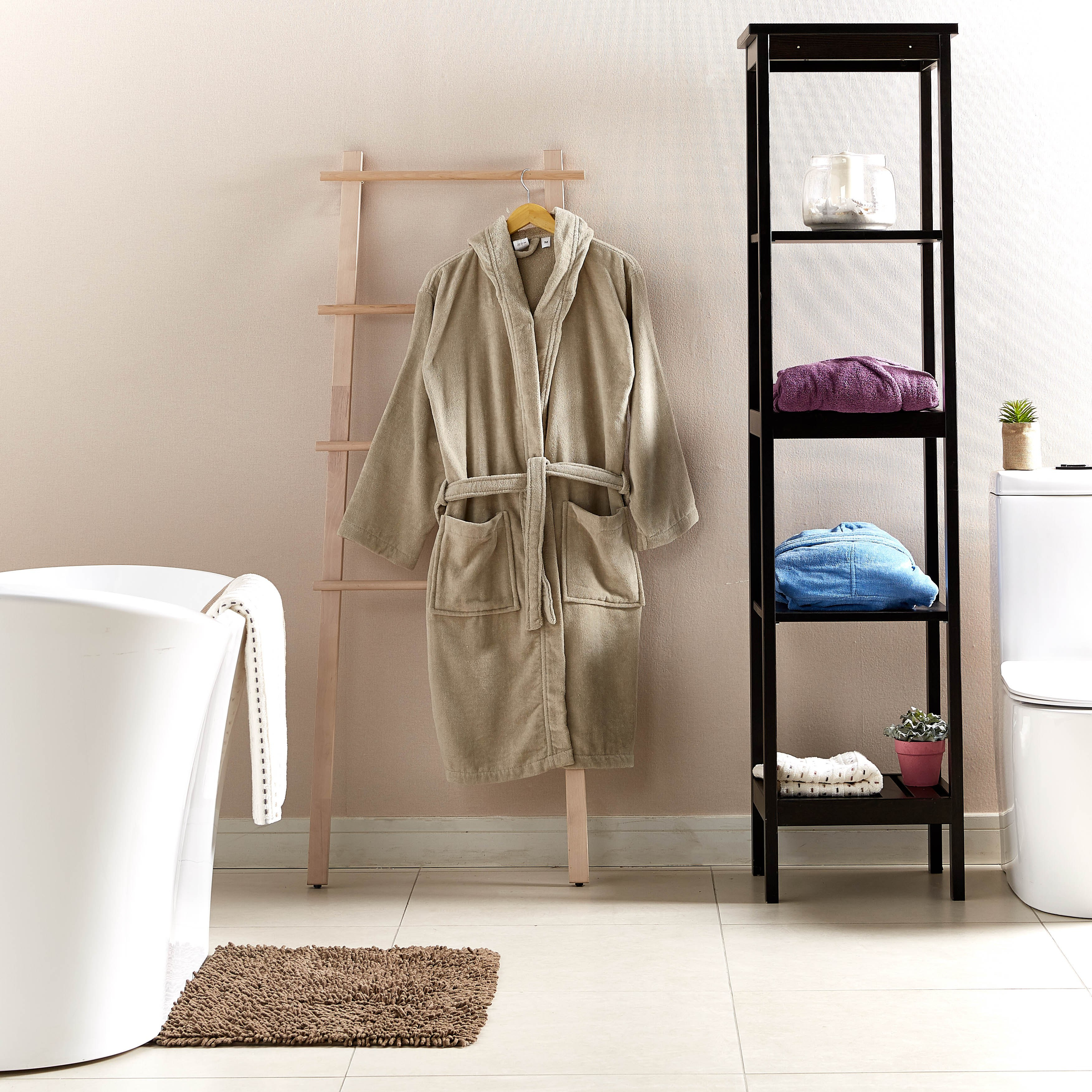 Velour Medium Bathrobe with Hood-household-bathandlaundry-bathlinen-bathrobesandslippers-bathrobes-image-5