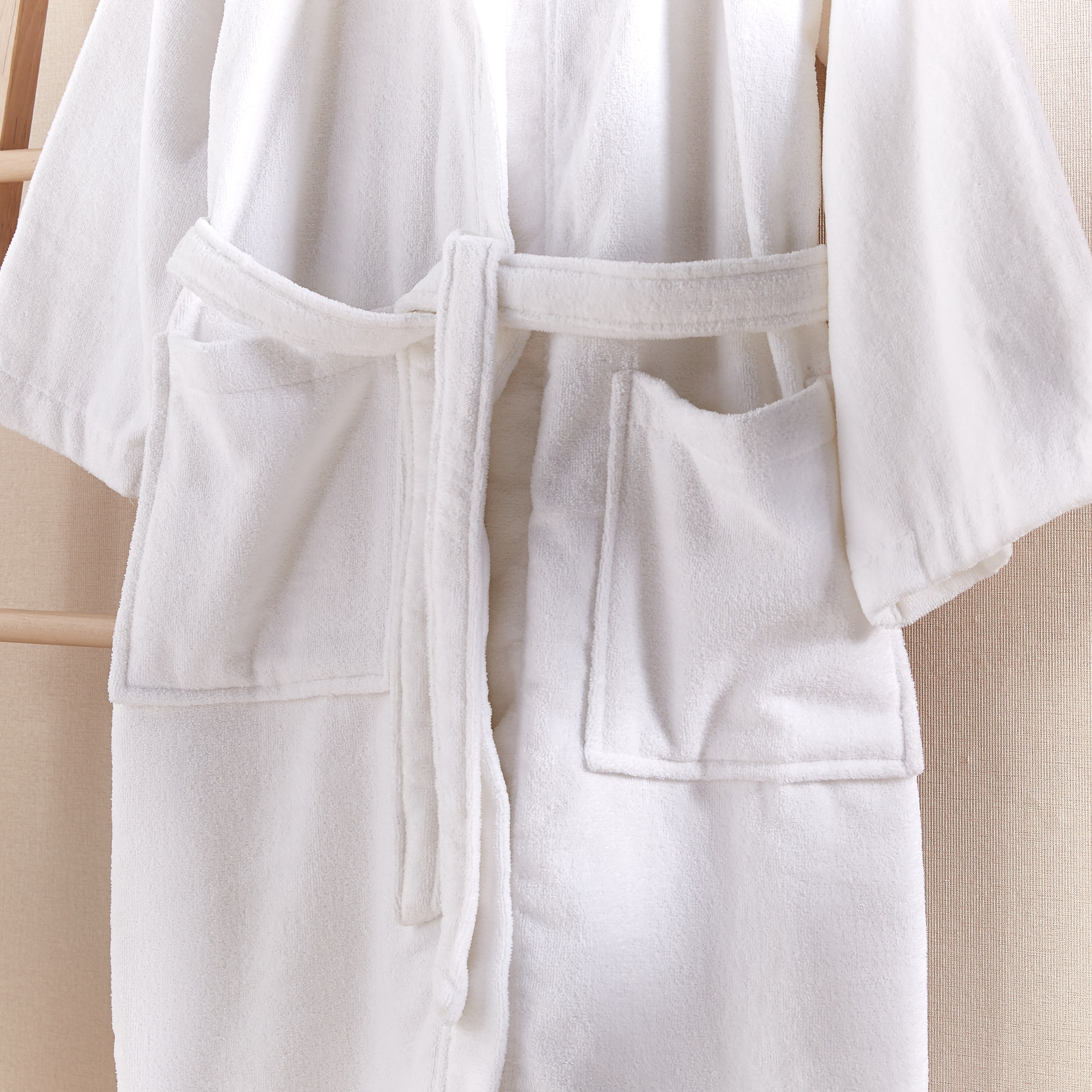 Velour Medium Bathrobe with Hood-household-bathandlaundry-bathlinen-bathrobesandslippers-bathrobes-image-2