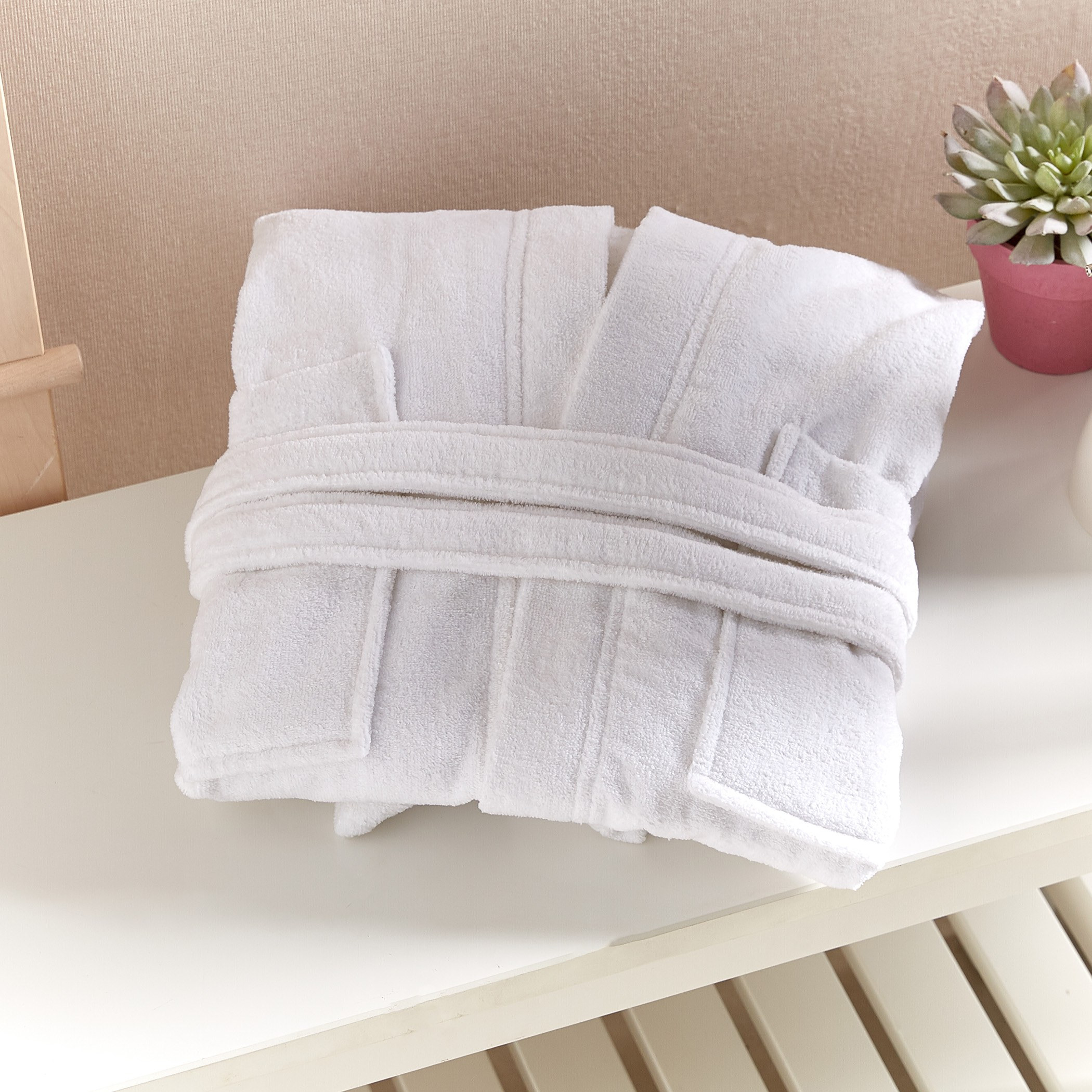 Velour Medium Bathrobe with Hood-household-bathandlaundry-bathlinen-bathrobesandslippers-bathrobes-image-4
