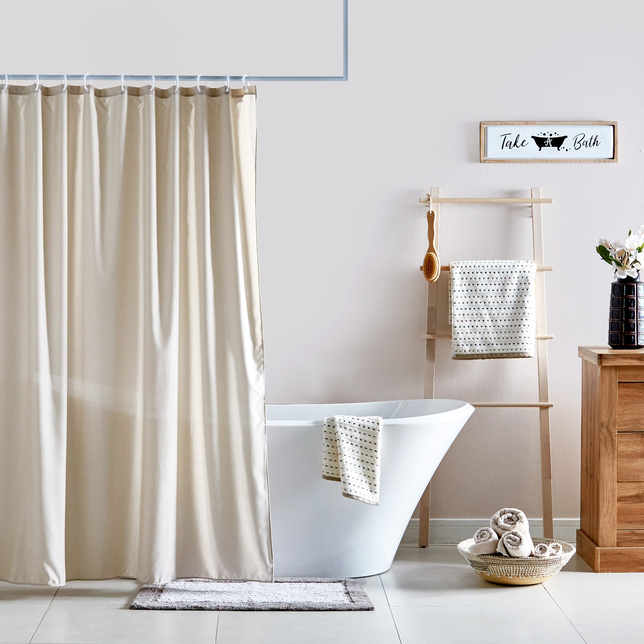 Freshness Solid Shower Curtain - 180x180 cm-household-bathandlaundry-shower-showercurtainandliners-image-1
