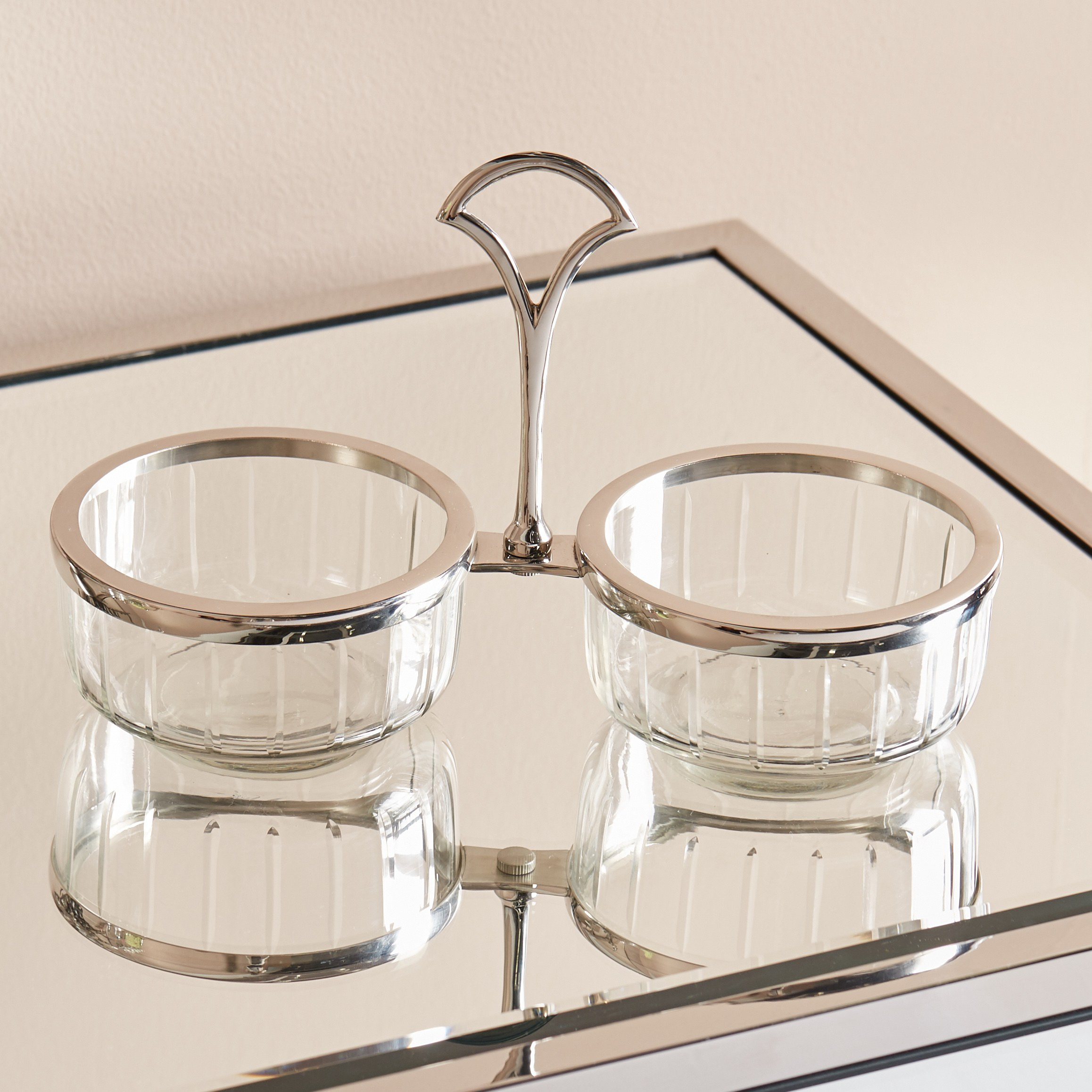 طقم أوعية زجاج متصلة قطعتين - تيرينو - 30×13×23 سم-household-decor-vasesandbowls-image-1