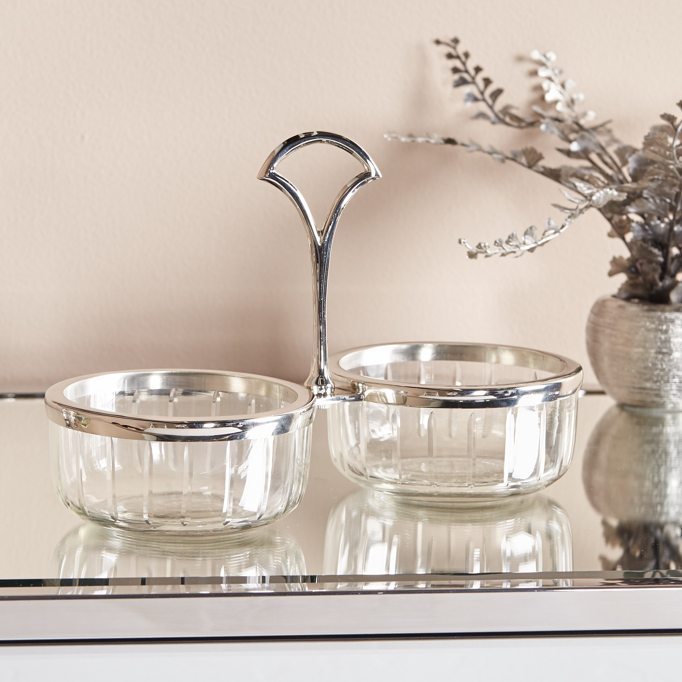 طقم أوعية زجاج متصلة قطعتين - تيرينو - 30×13×23 سم-household-decor-vasesandbowls-image-4