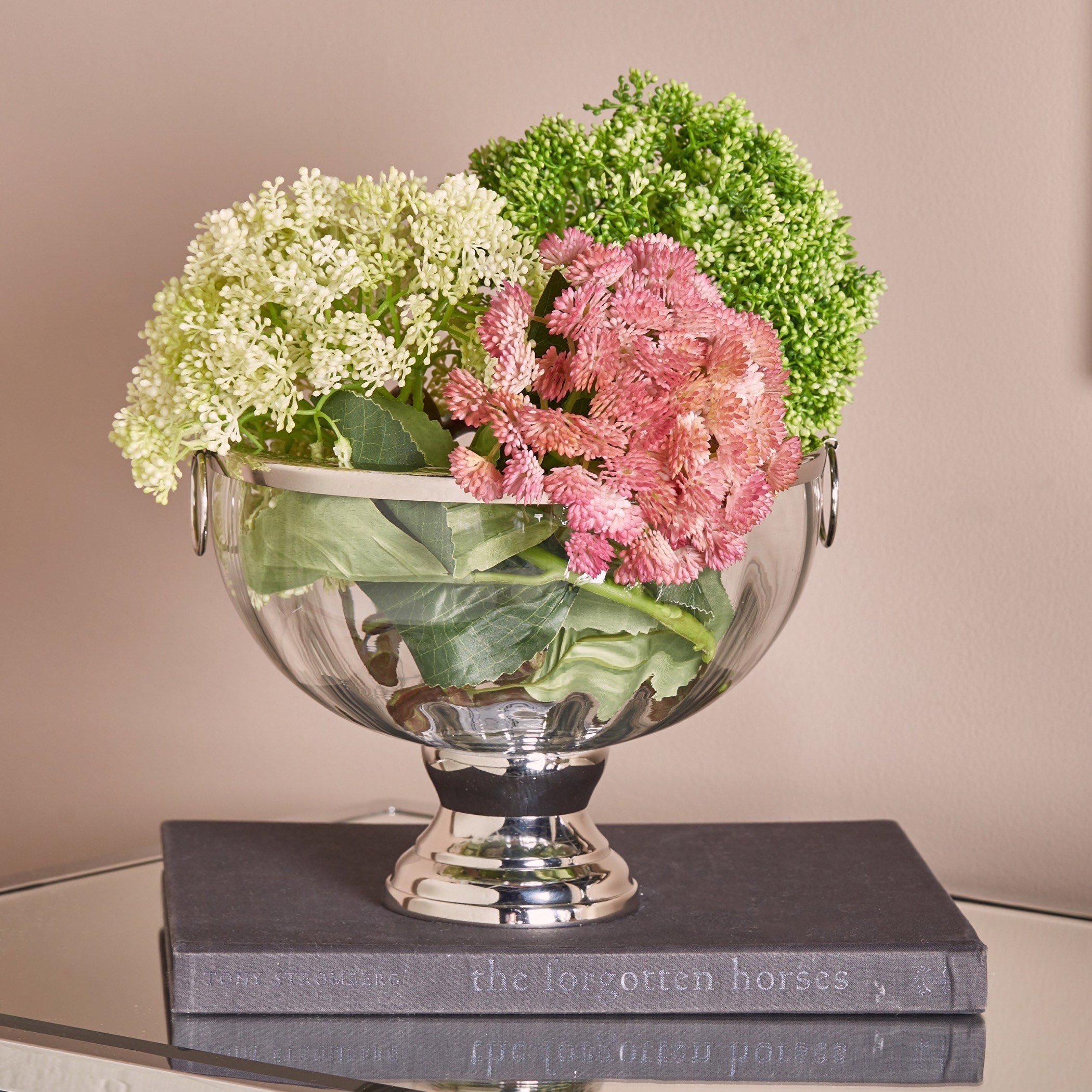 Terreno Decorative Glass Bowl with Pedestal Base - 27x26x19 cm-household-decor-vasesandbowls-image-3
