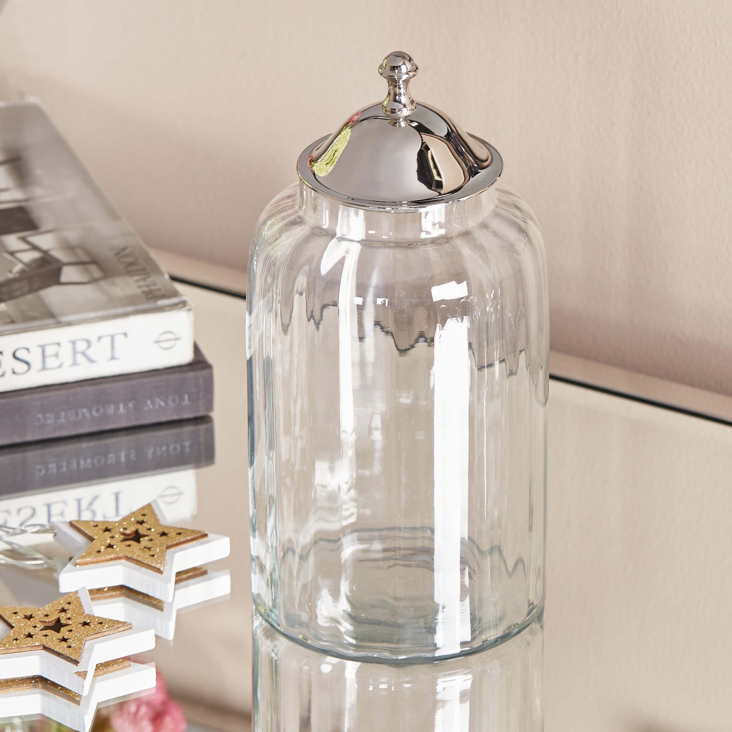 Terreno Decorative Glass Jar with Metal Lid-household-decor-decorativeobjectsandsculptures-image-4