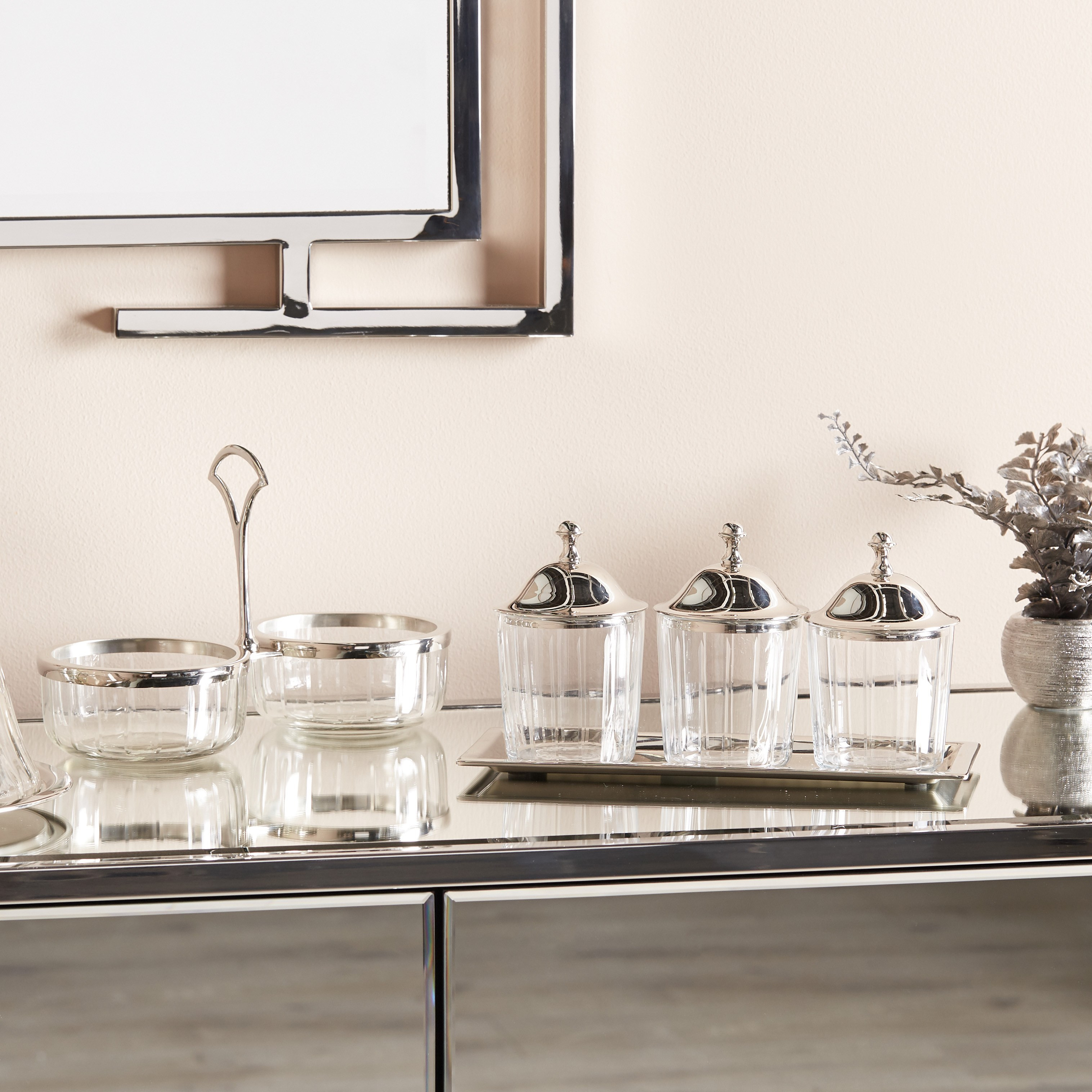 Terreno 3-Piece Decorative Jars with Tray-household-decor-decorativeobjectsandsculptures-image-3