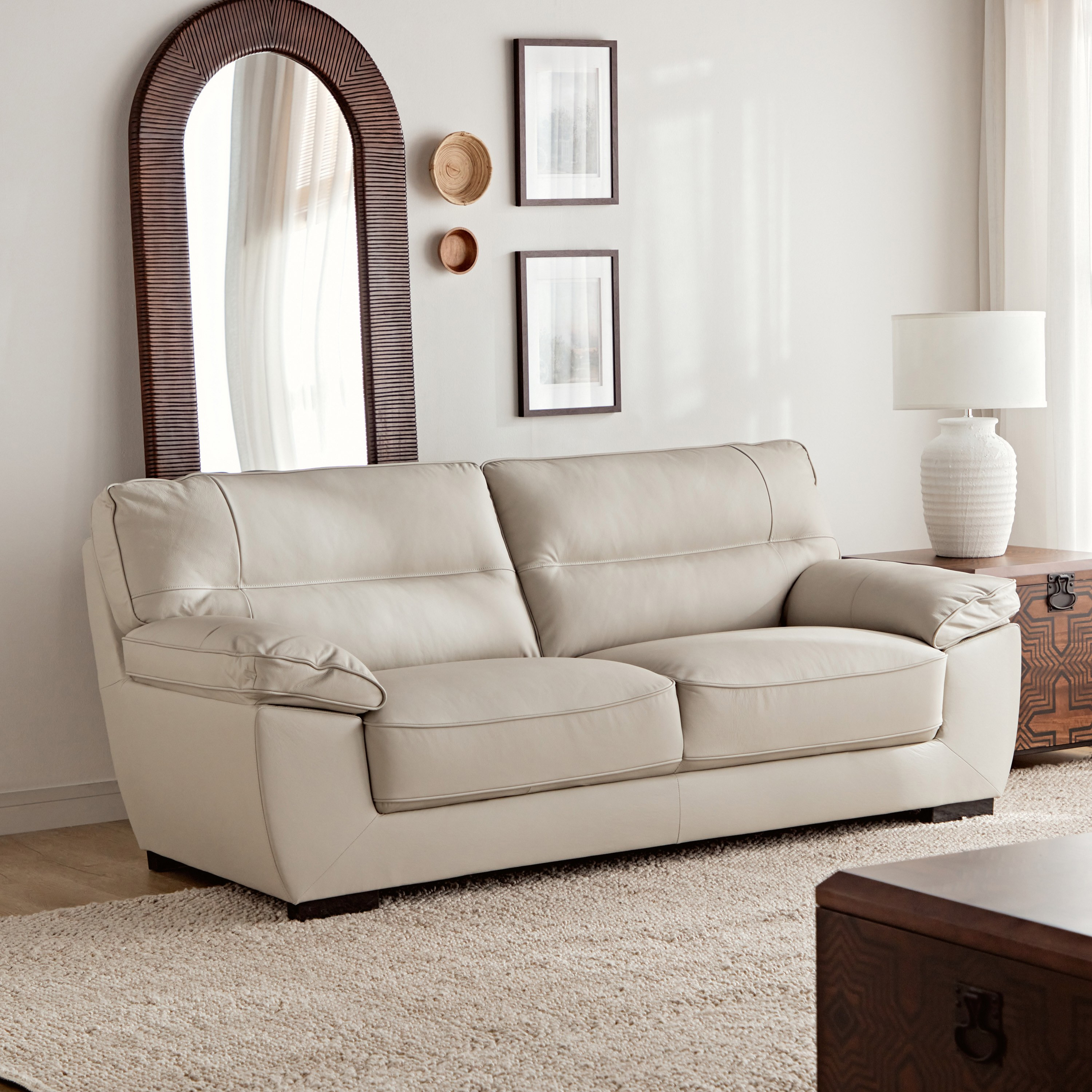 Half leather outlet sofa