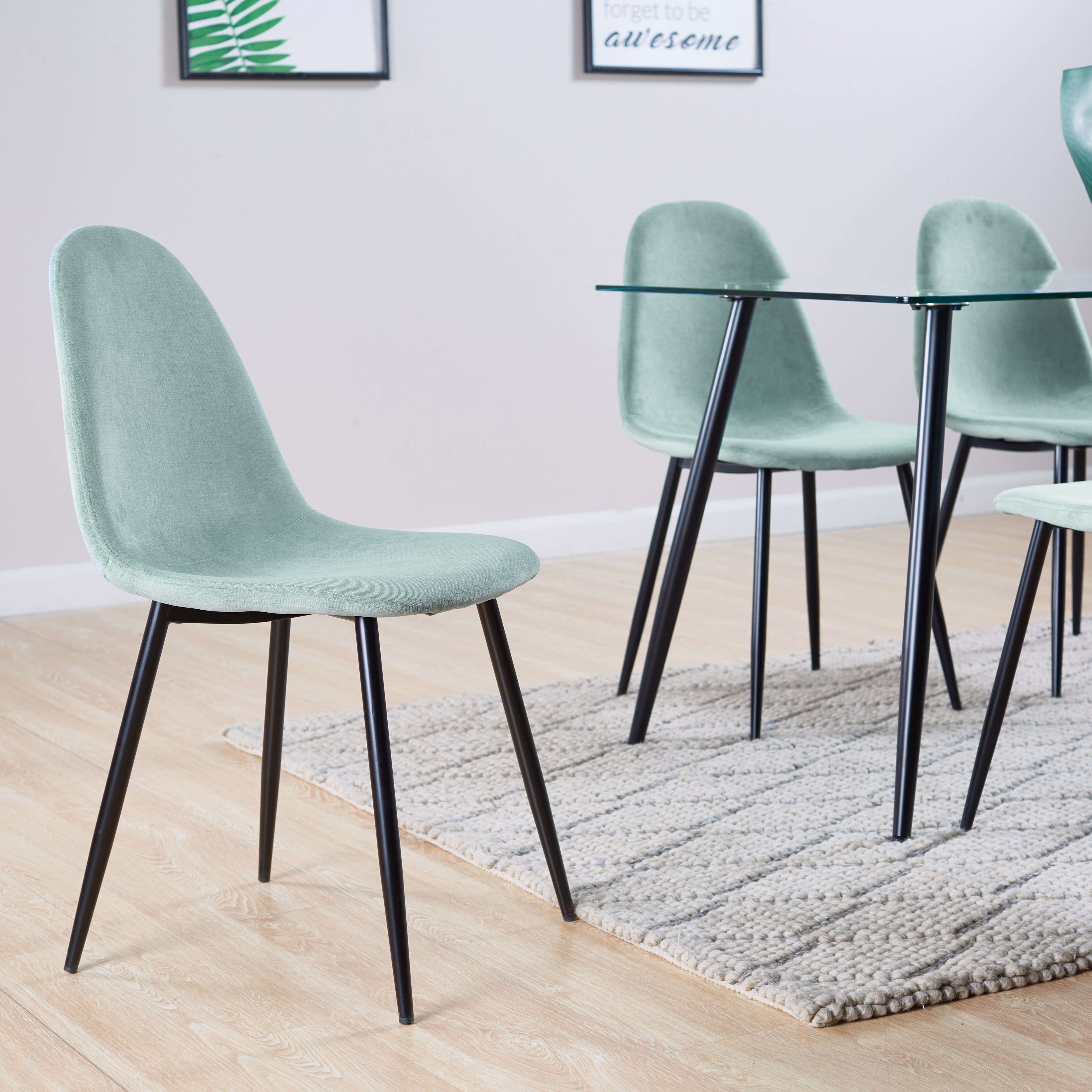 Mint green dining discount chairs