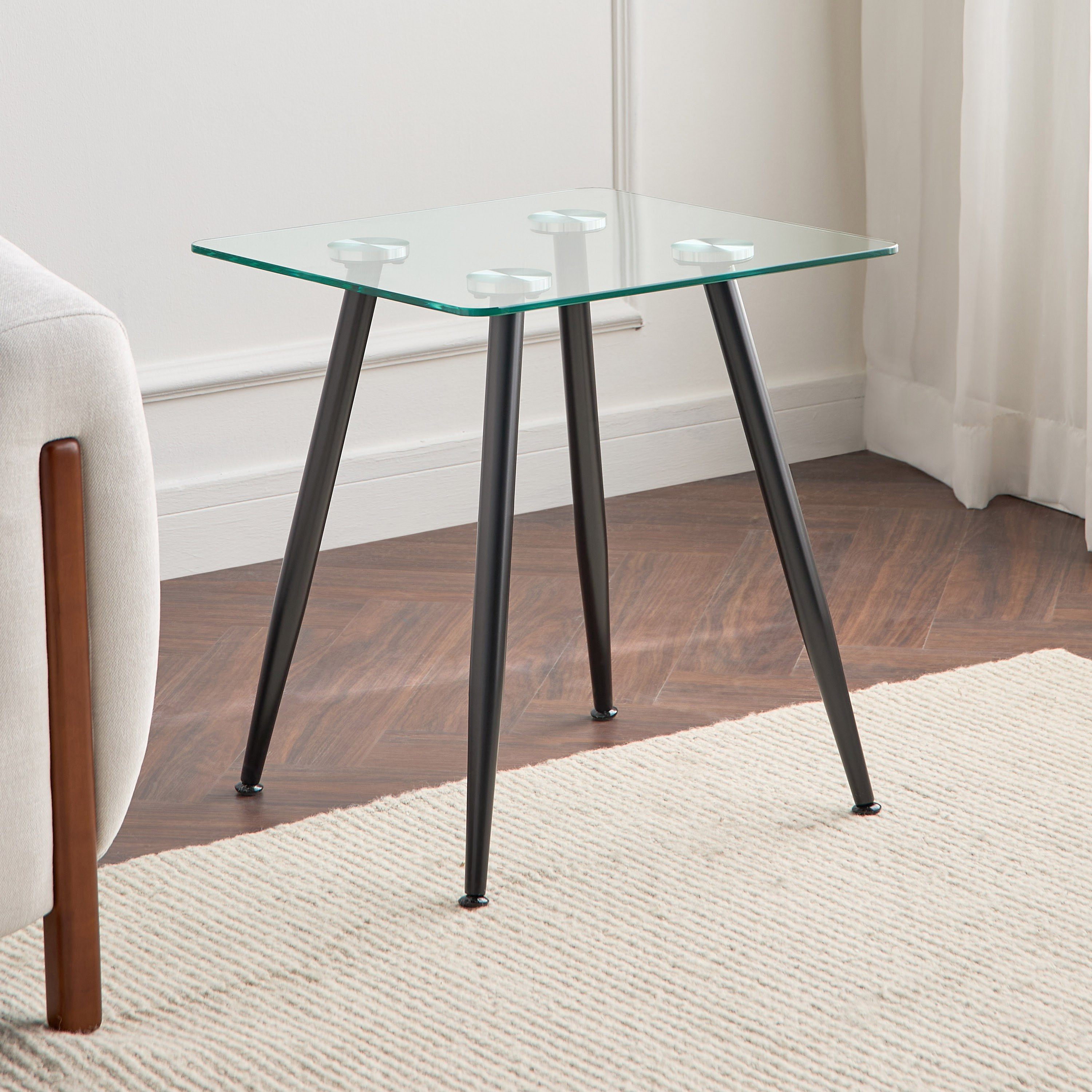 Wilma Glass Top Side Table