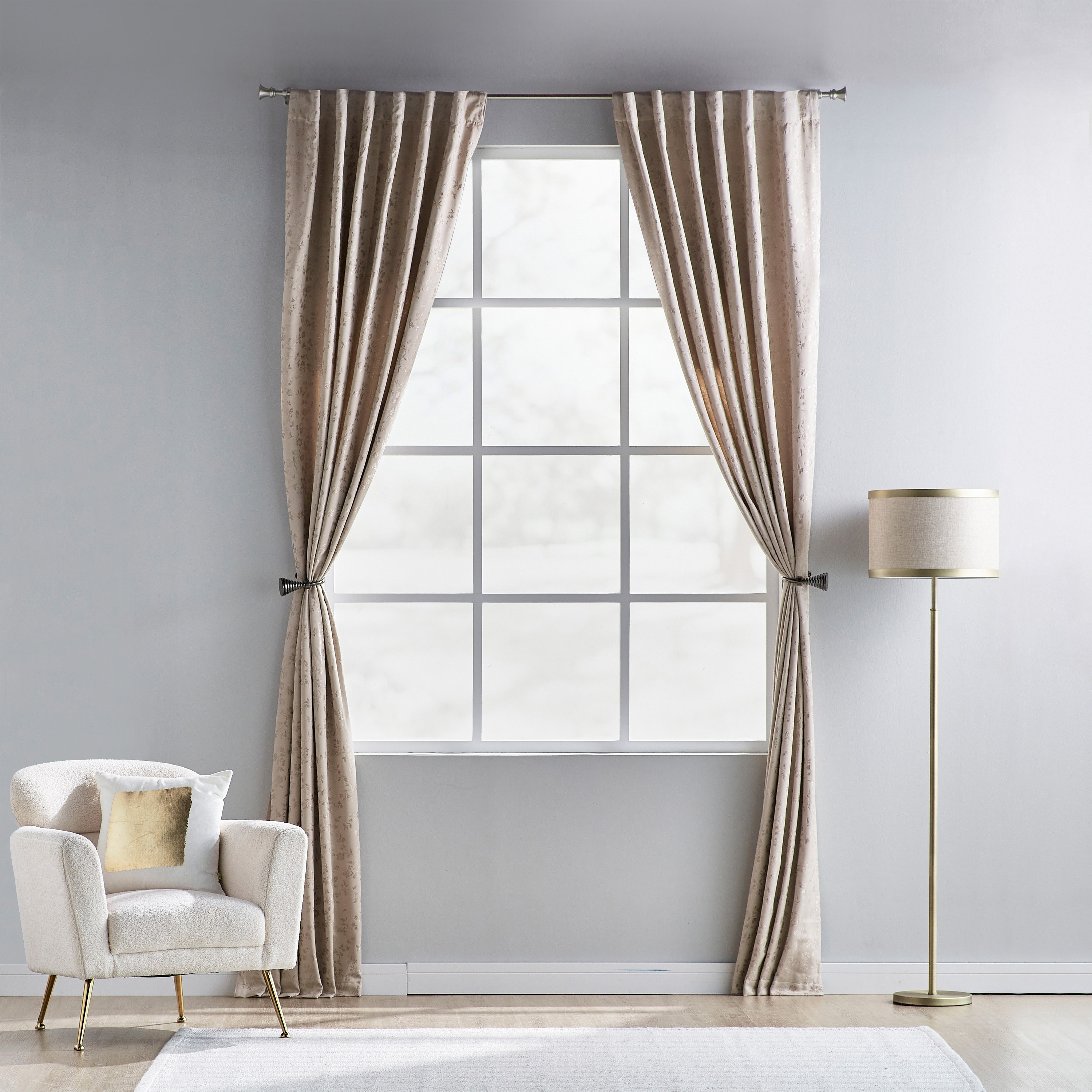 Essential Jacquard 2-Piece Curtain Set - 135x300 cm-household-windows-curtains-image-6