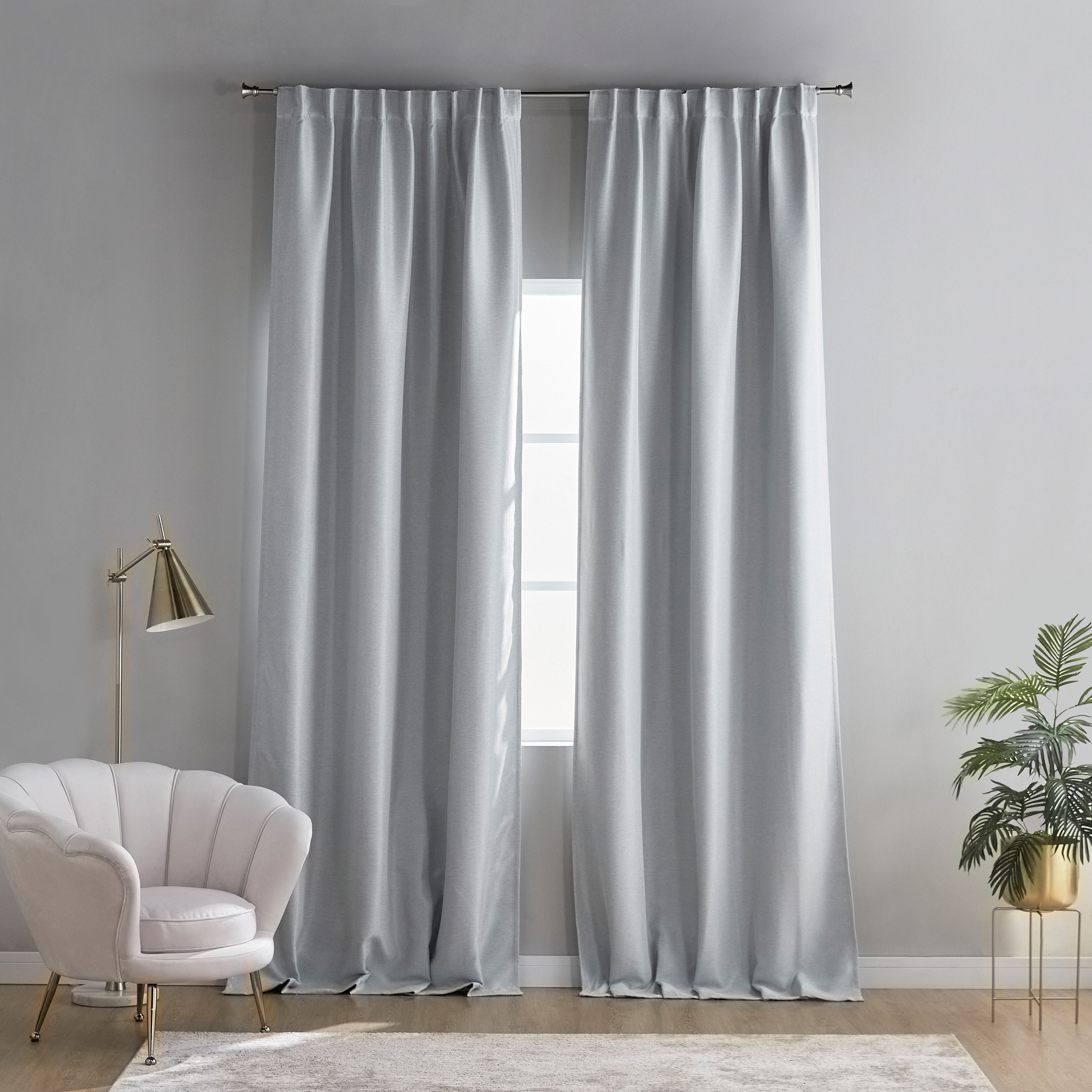 Herringbone 2-Piece Blackout Curtain - 140x300 cm-household-windows-curtains-image-1