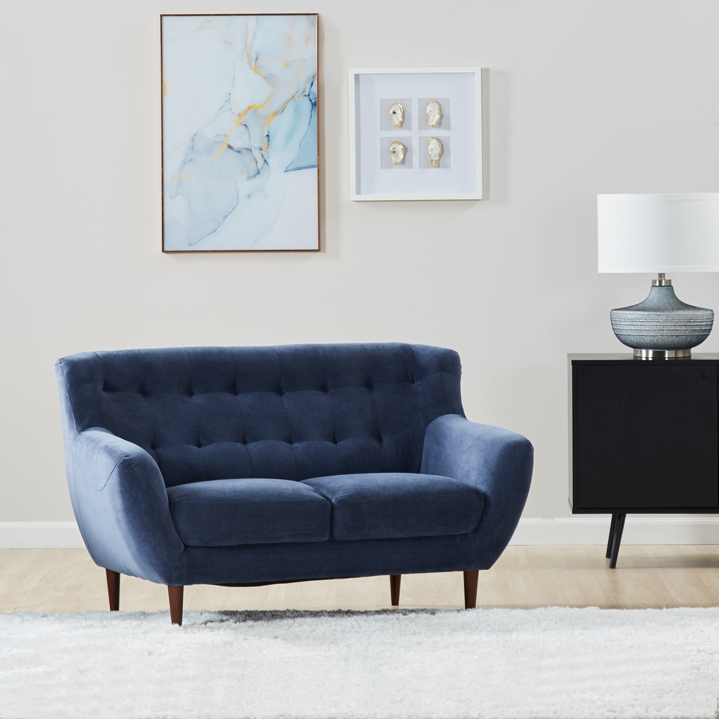 Navy fabric deals sofa