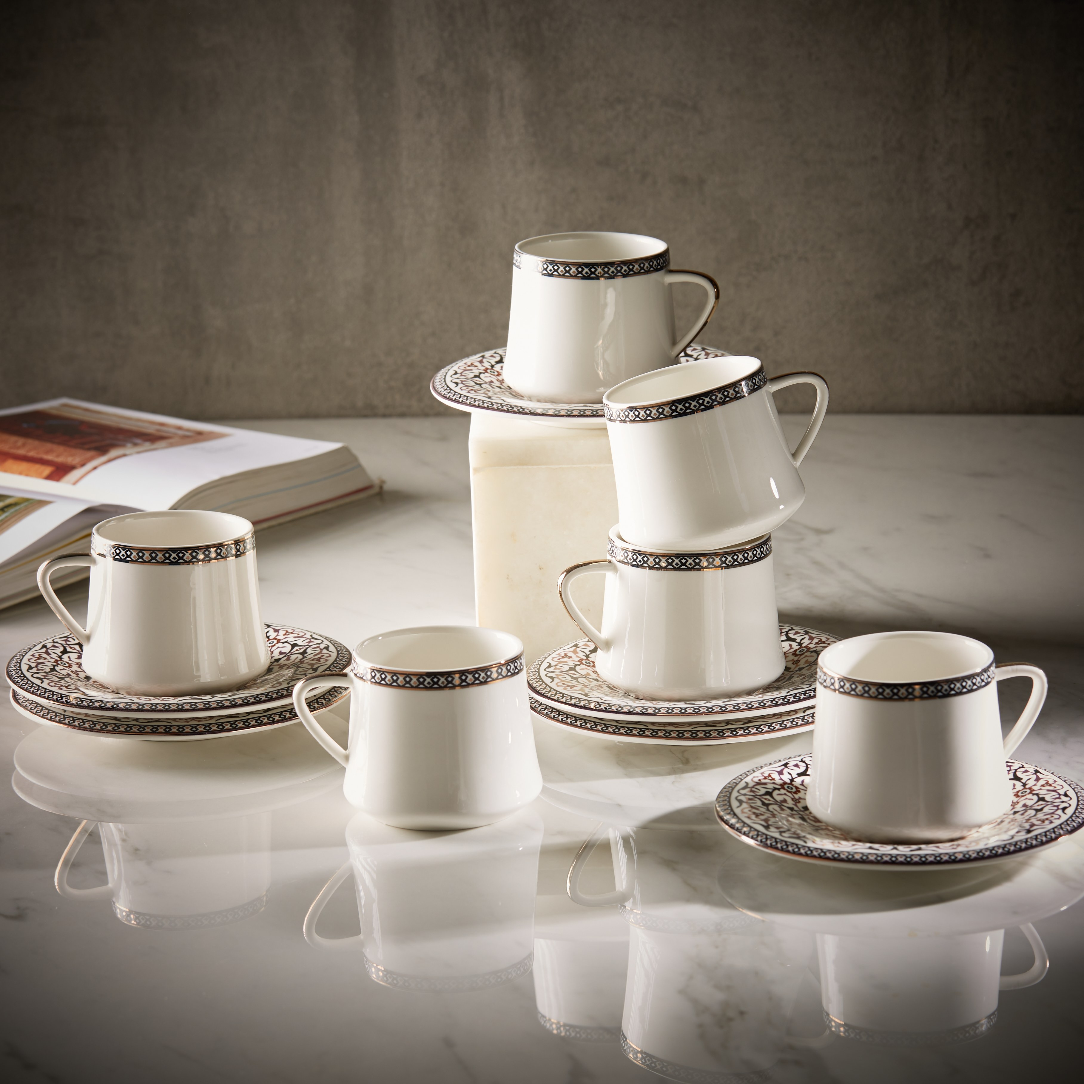Ebdaa 12-Piece Printed Tea Set - 190 ml-household-dining-teaandcoffee-teaandcoffeesets-image-4