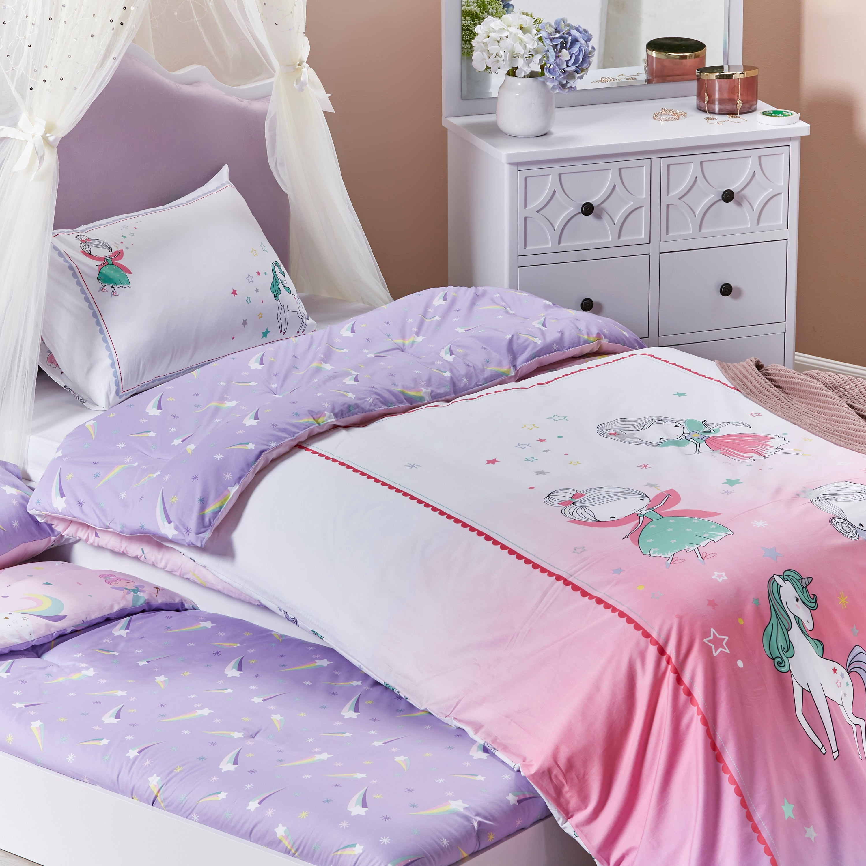 Abigail 2-Piece Fairy Princess Printed Comforter Set - 135x220 cm-kids-beddingandwindows-bedding-comforters-image-4