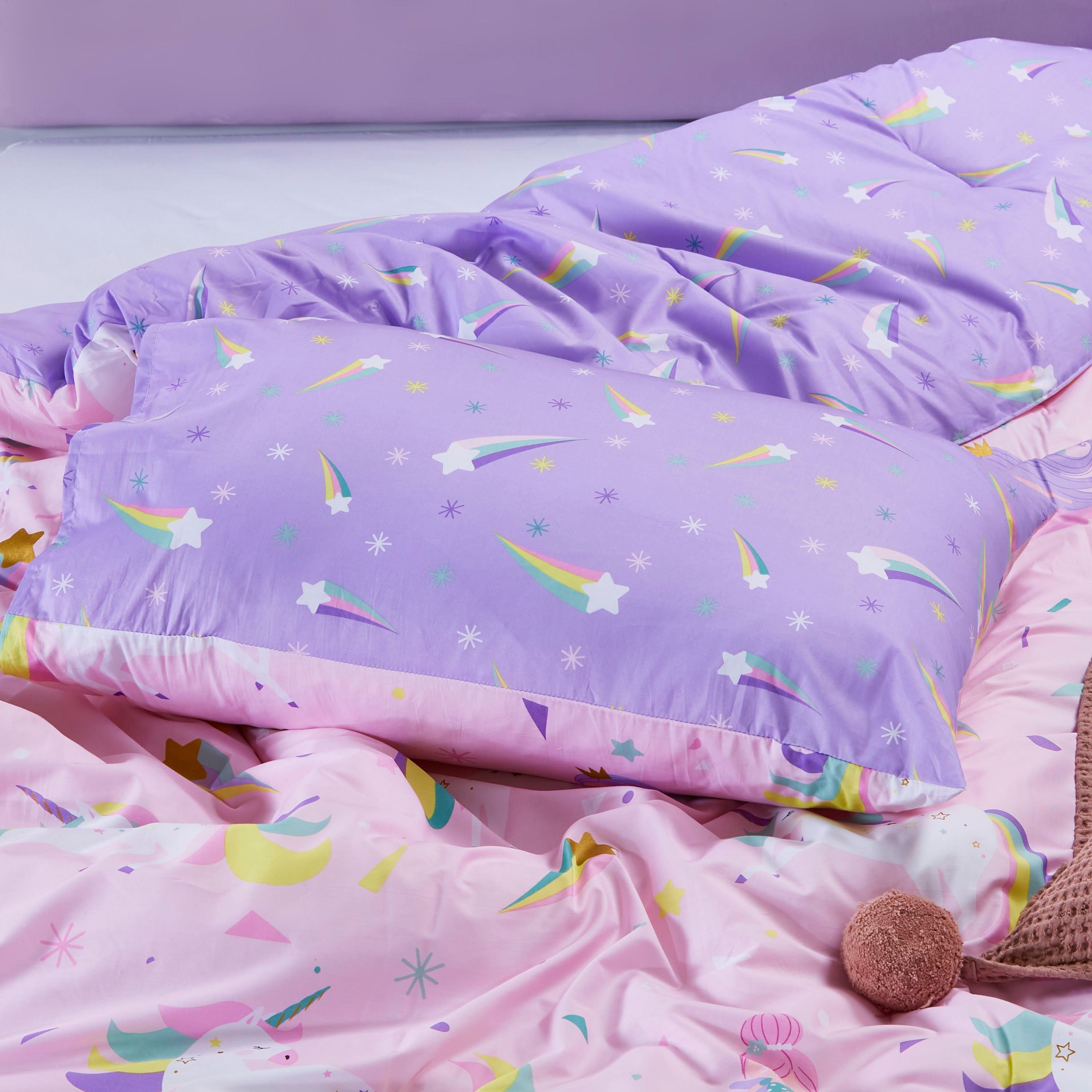 طقم لحاف بطبعات يونيكورن من أبيغيل من قطعتين - 135x220 سم-babyandkids-beddingandwindows-bedding-comforters-image-3