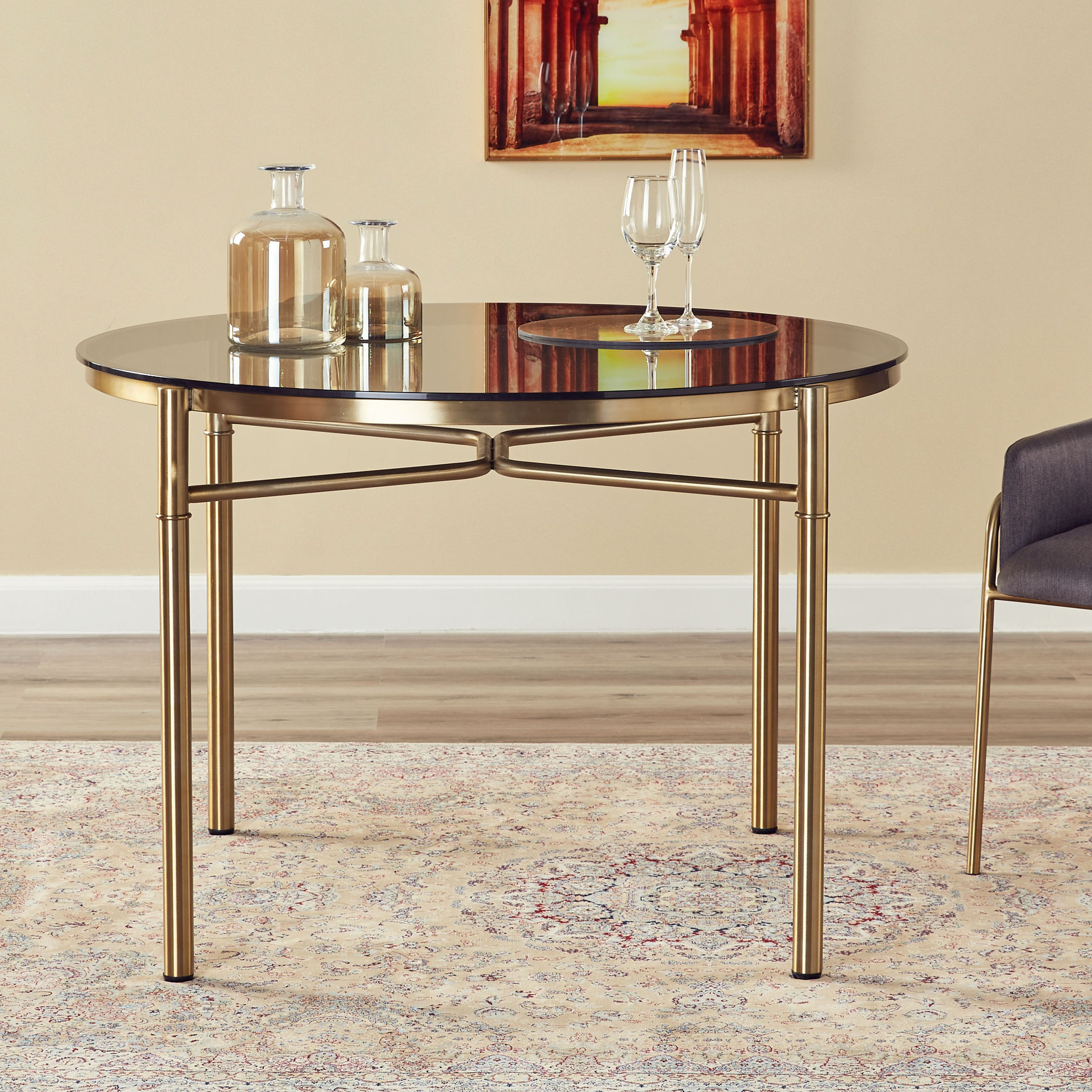 Glass Table Kuwait Shop Stanley 4-Seater Glass Top Dining Table | Homecentre Kuwait