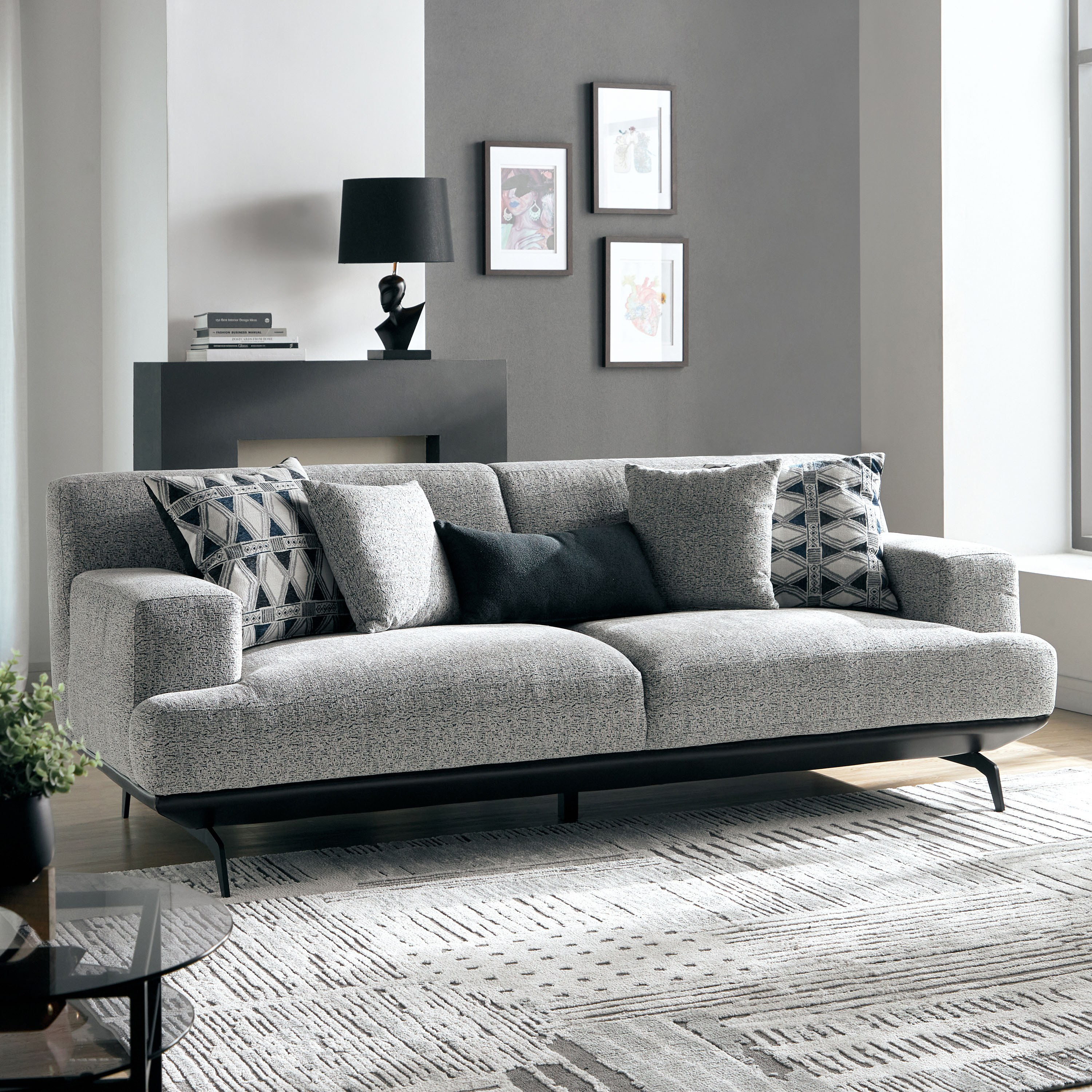 Steve 3-Seater Fabric Sofa