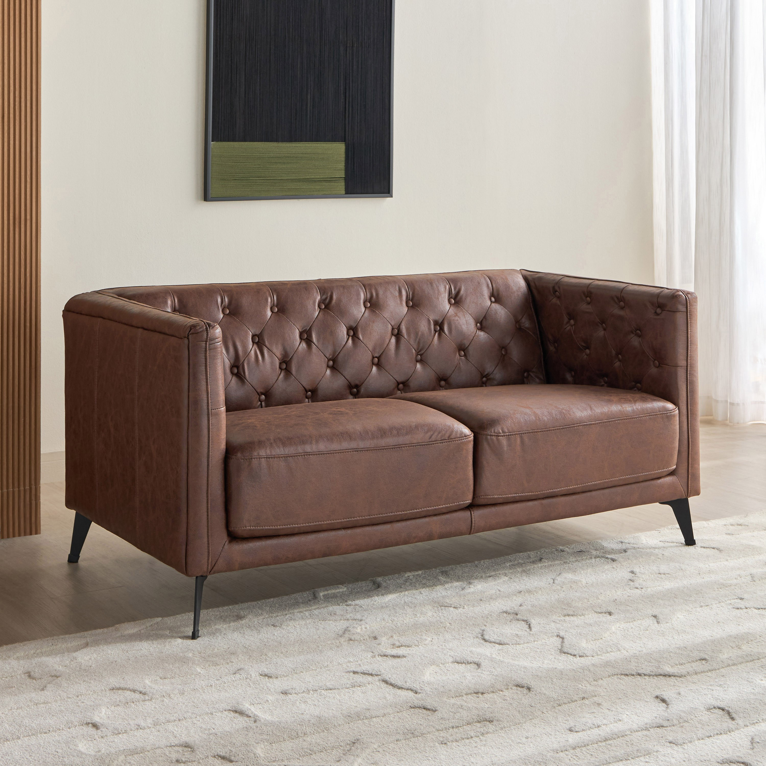 Lannie 2-Seater Faux Leather Sofa
