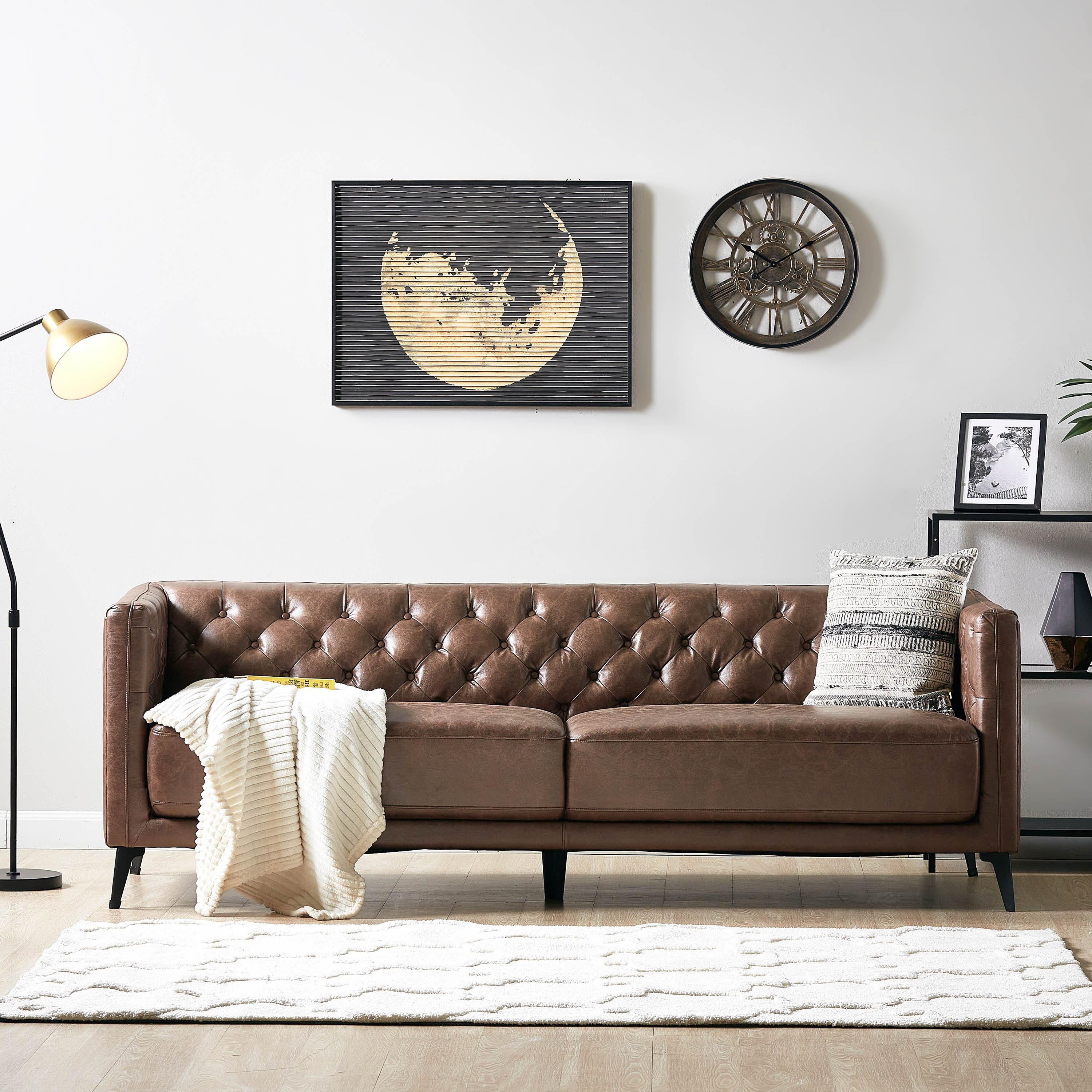 Lannie 3 Seater Faux Leather Sofa