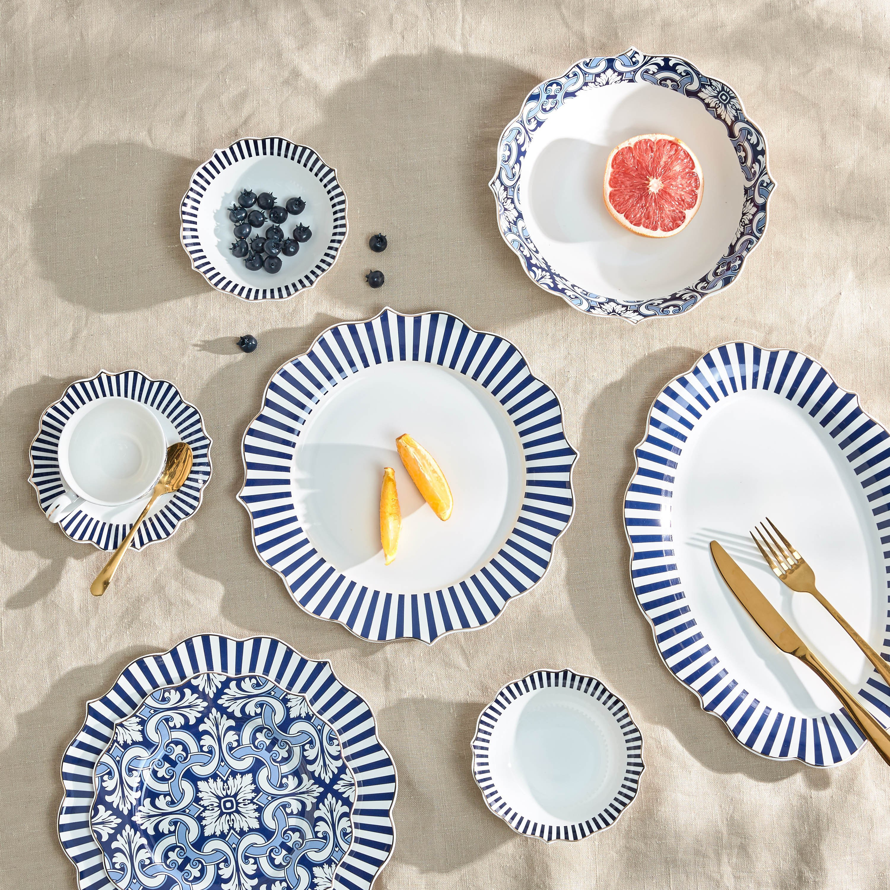 Zahri 32-Piece New Bone China Dinner Set - Serves 6-household-dining-dinnerware-dinnersets-image-2