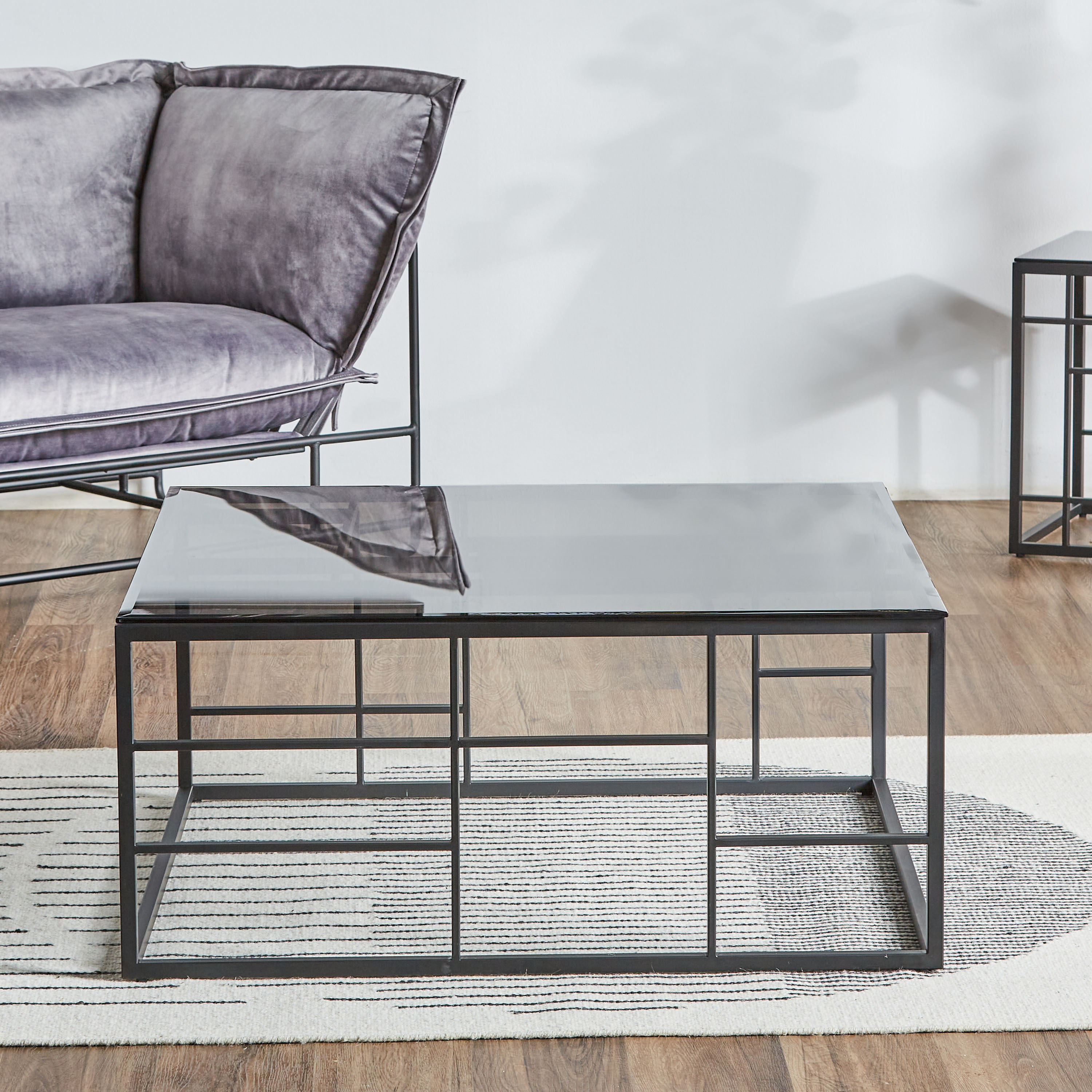 Grey metal deals side table