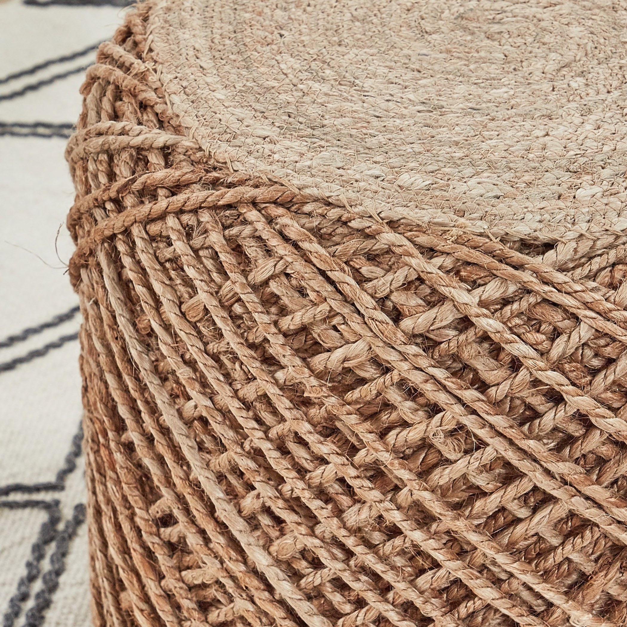 Vivian Jute Pouffe - 35x35 cm-household-cushionsandthrows-poufs-image-3