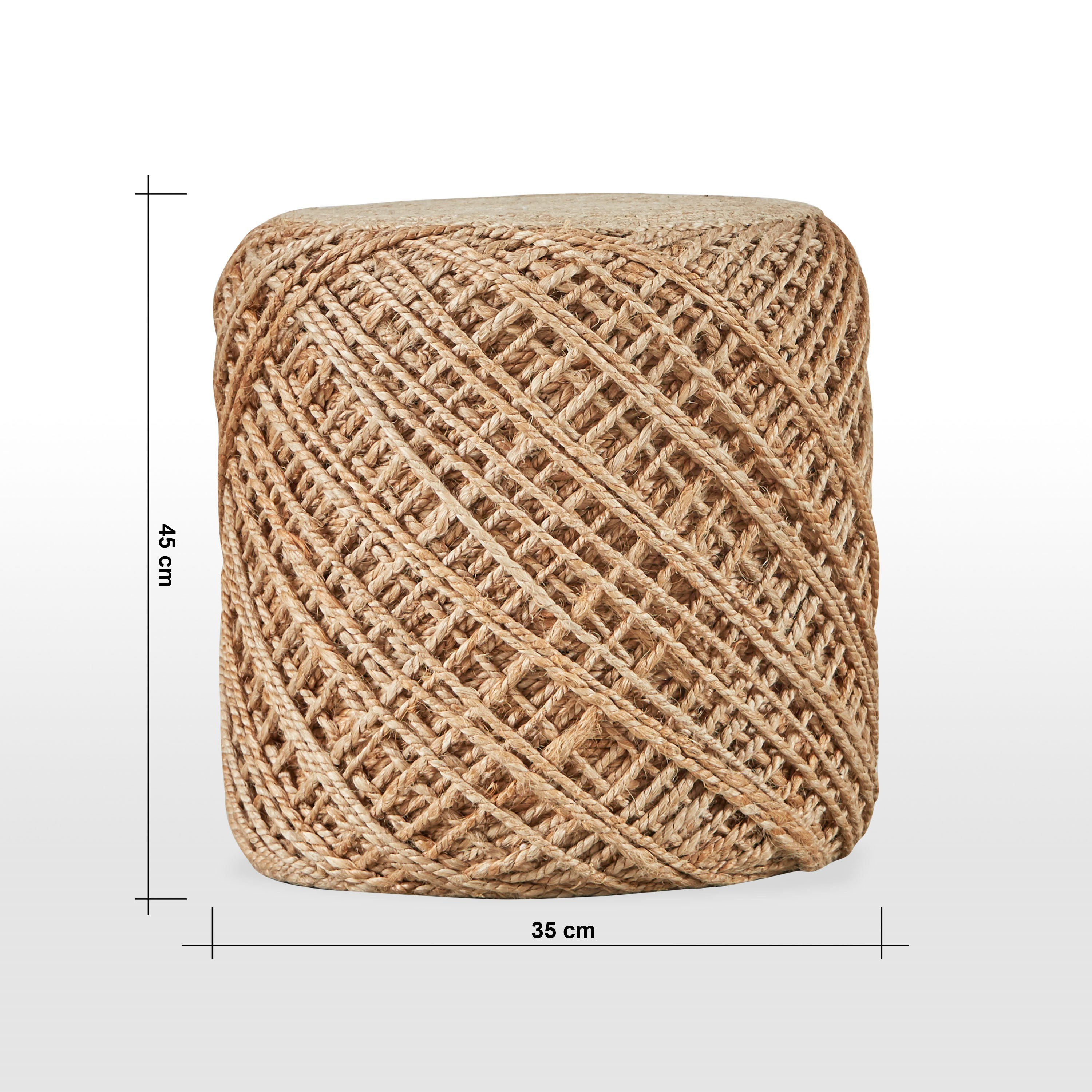 Vivian Jute Pouffe - 35x35 cm-household-cushionsandthrows-poufs-image-5