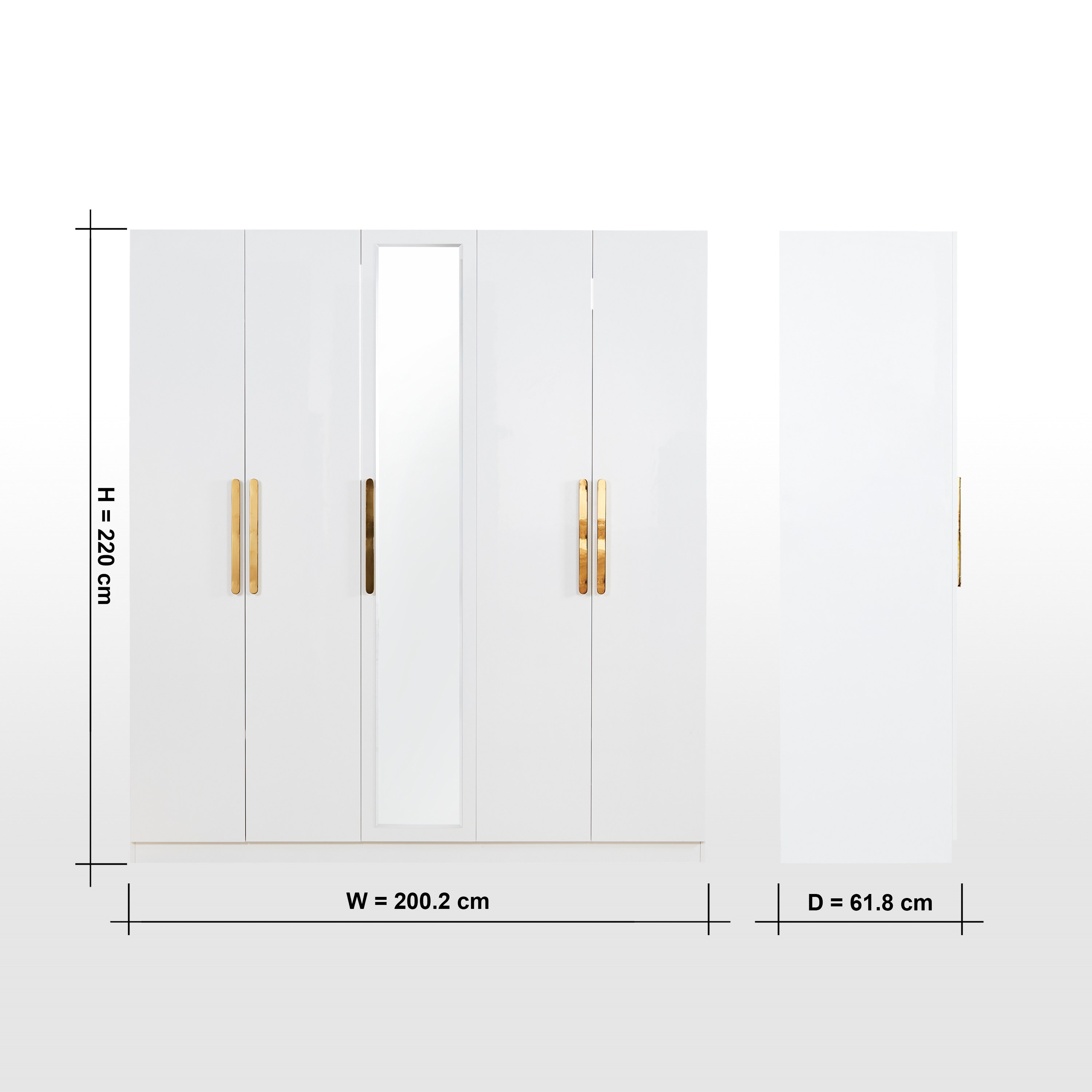 | خزانة ملابس 5 أبواب بأدراج - هايلي