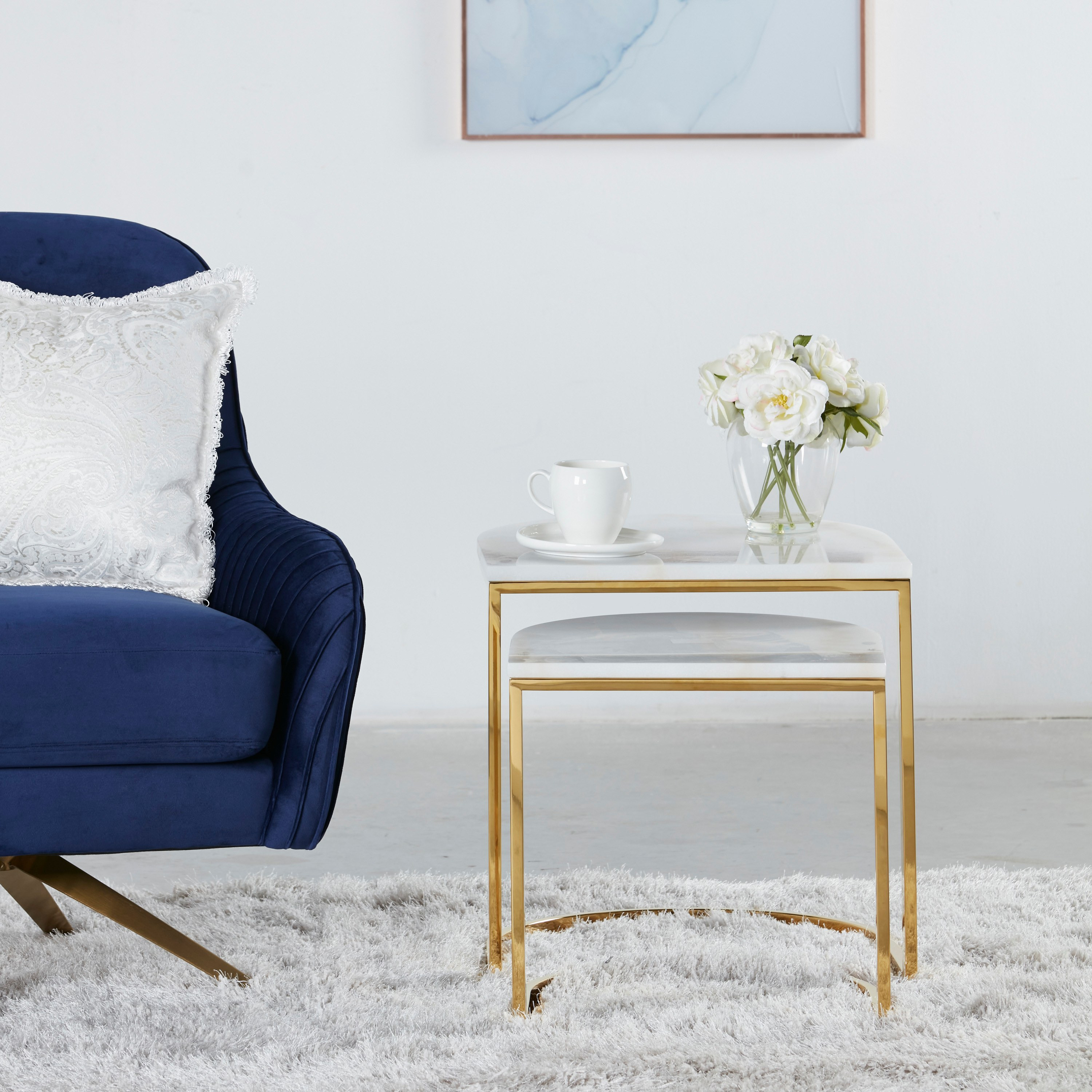 Nesting tables deals with marble top