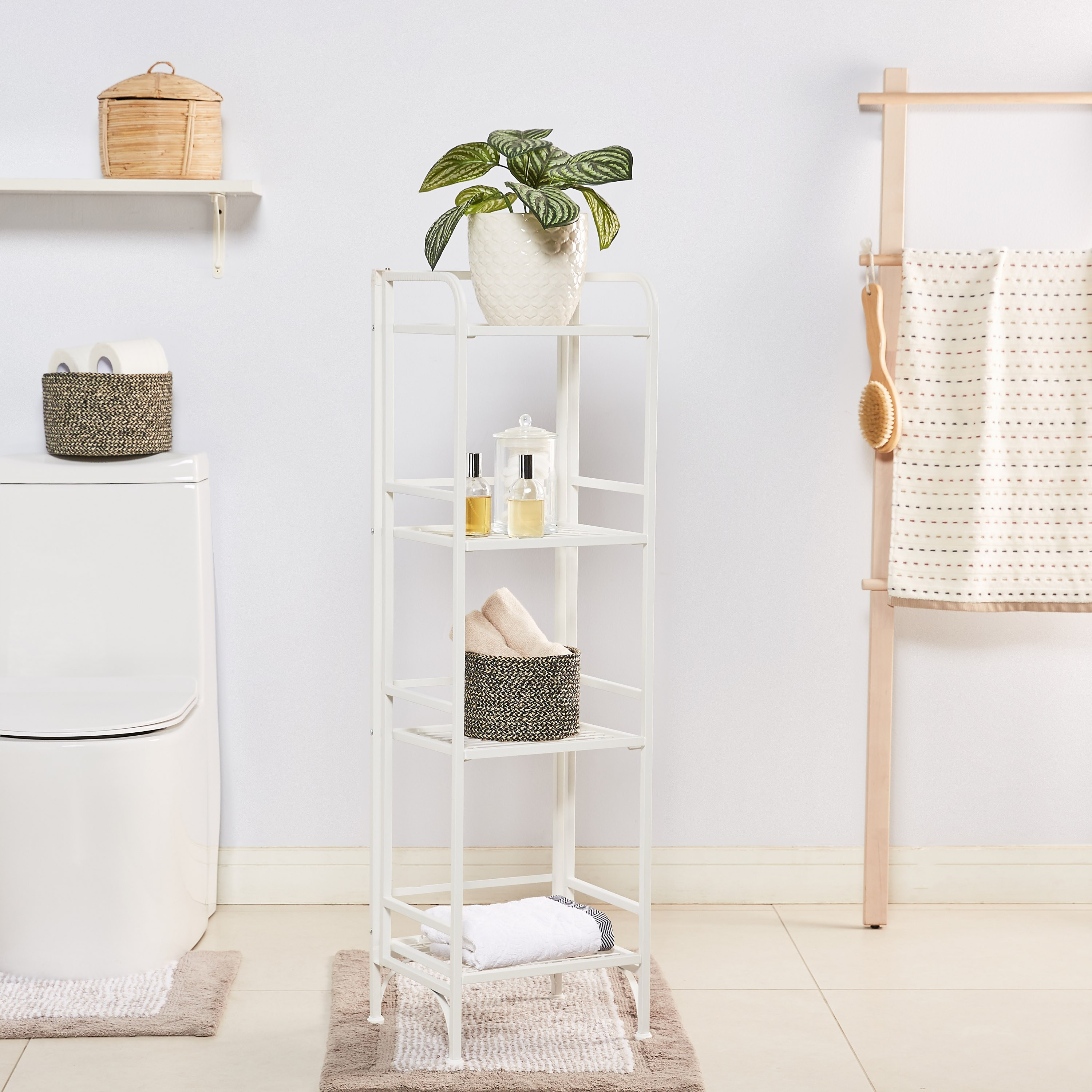 Ovio 4-Tier Folding Rack-household-bathandlaundry-bathroomorganizing-bathroomracksandtrolleys-image-1
