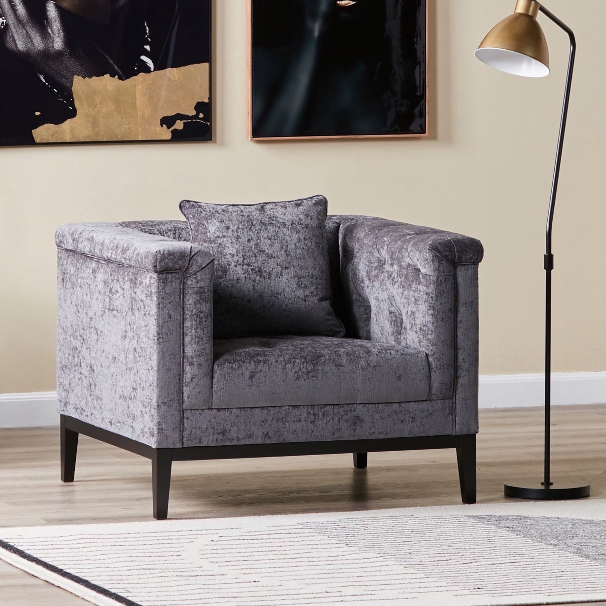 Grace velvet store armchair