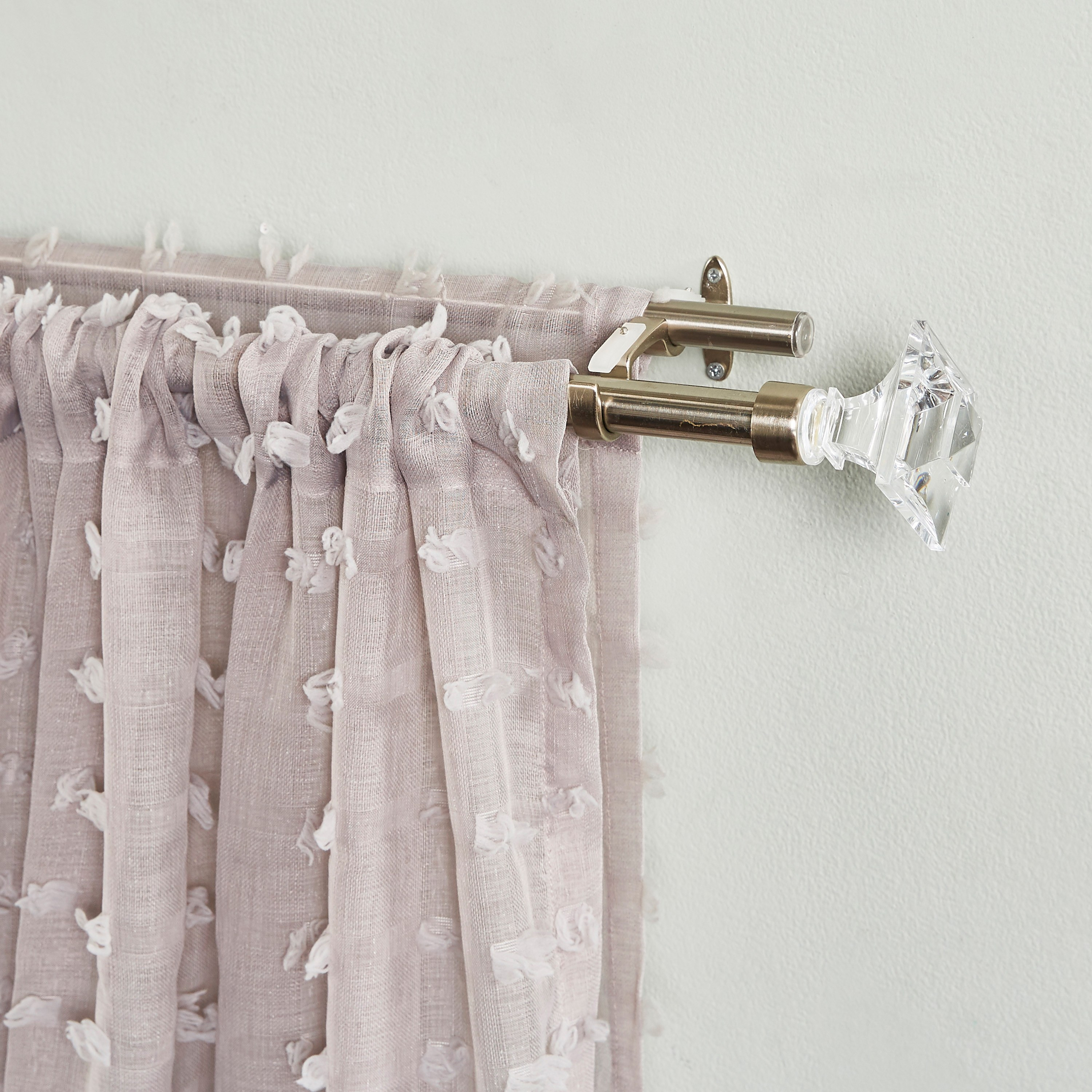 قضيب ستارة مربع مزدوج أكريليك قابل للتمدد - 112-274 سم-household-windows-curtainrodsandaccessories-curtainrods-image-1