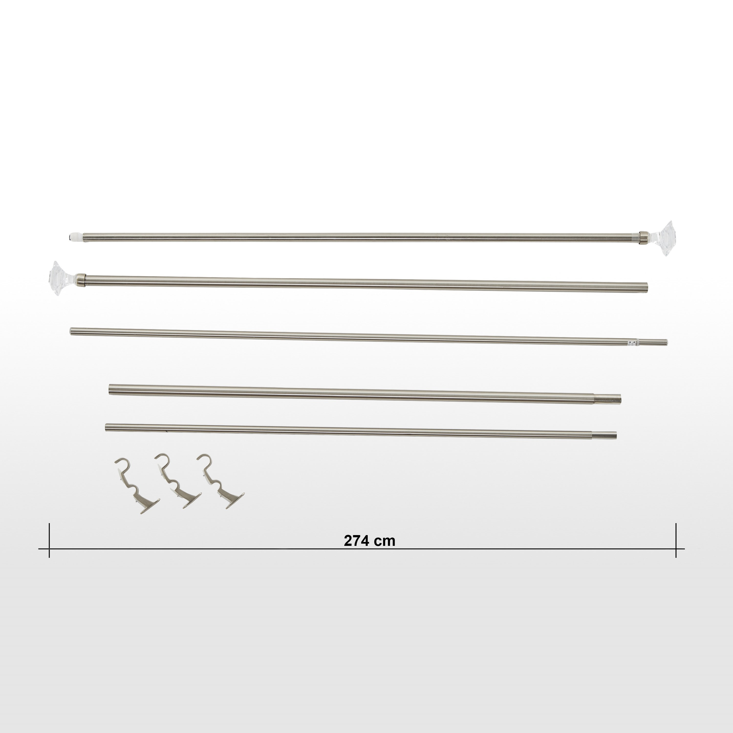 قضيب ستارة مربع مزدوج أكريليك قابل للتمدد - 112-274 سم-household-windows-curtainrodsandaccessories-curtainrods-image-4