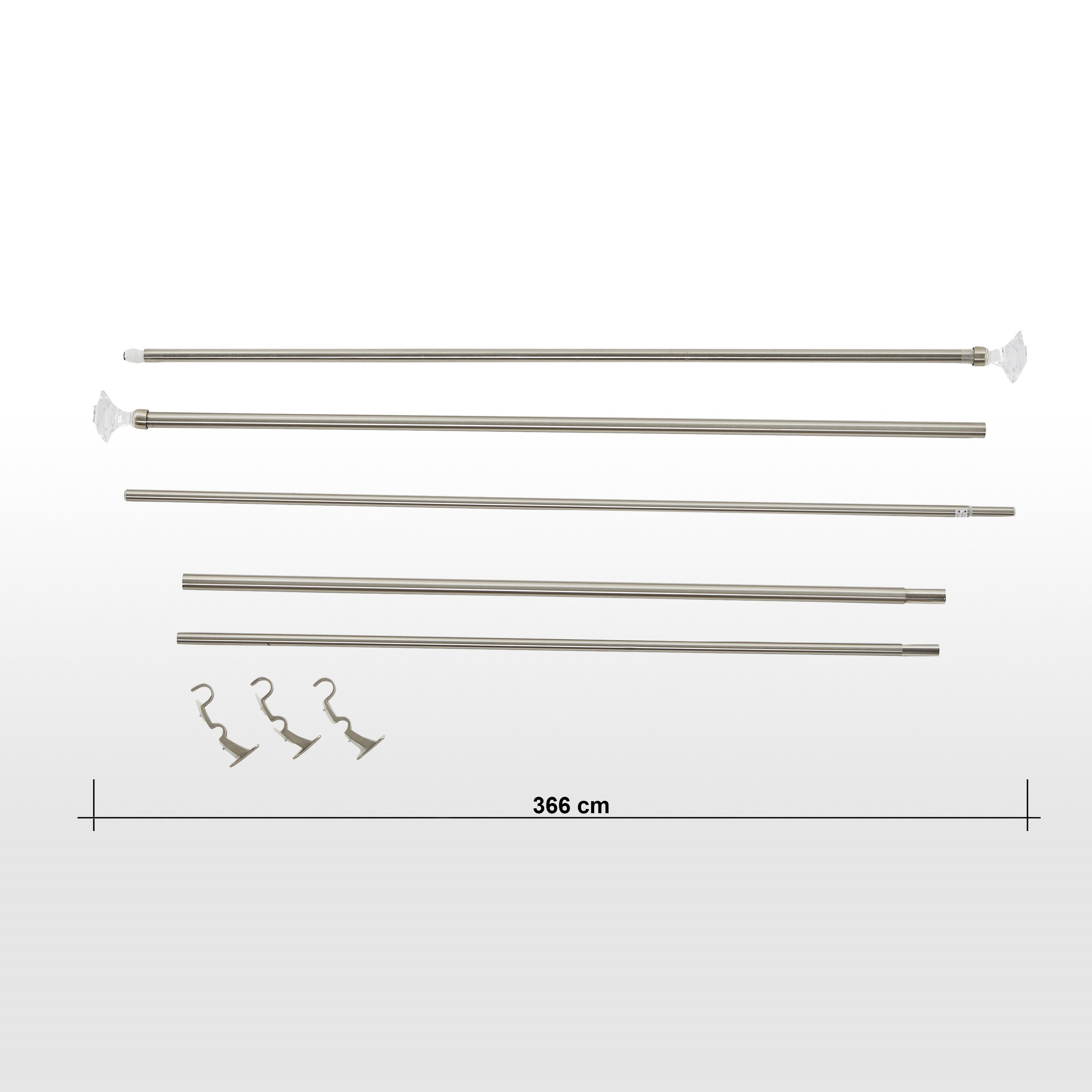 Acrylic Square Double Extendable Curtain Rod - 132-366 cm-household-windows-curtainrodsandaccessories-curtainrods-image-4