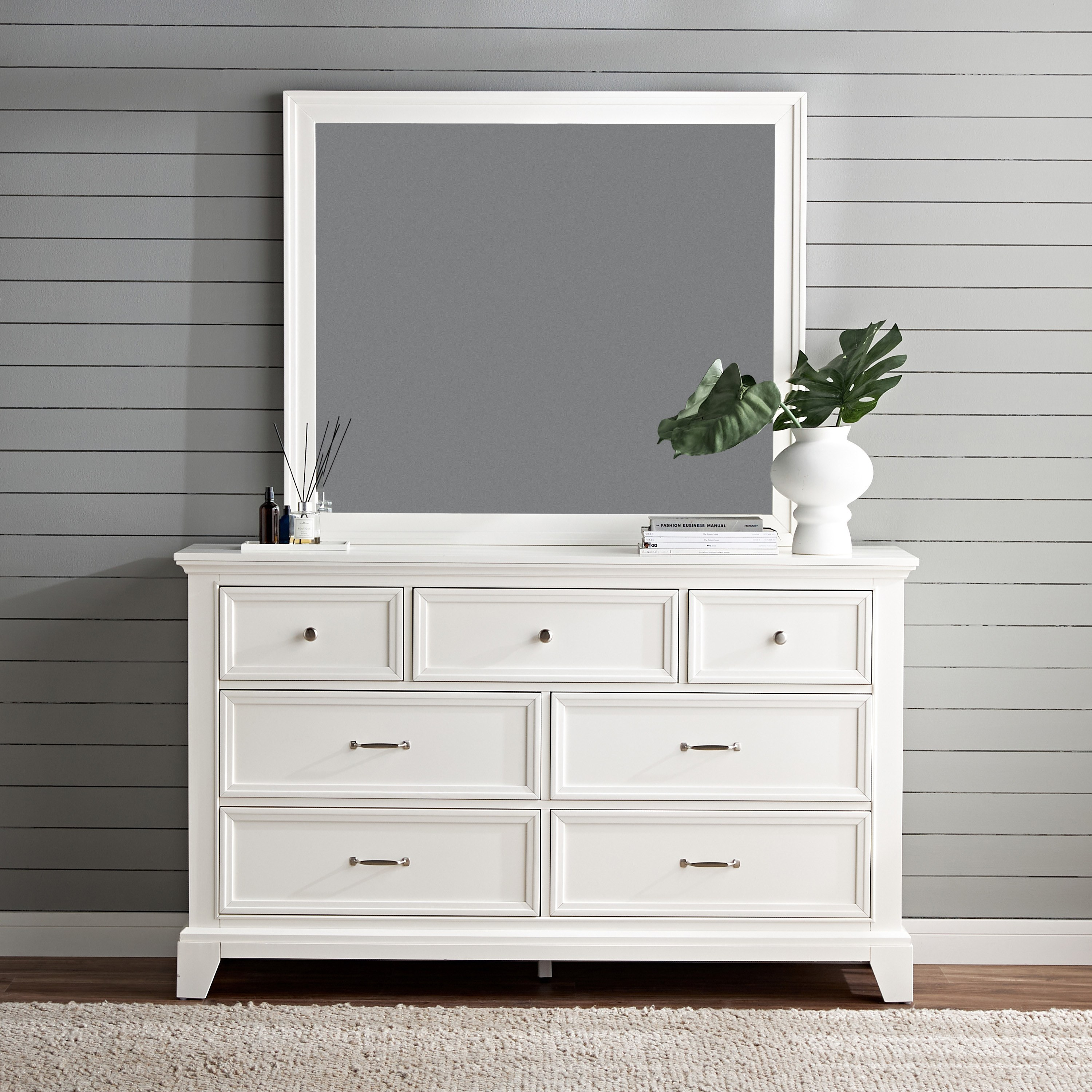 White dresser and deals mirror