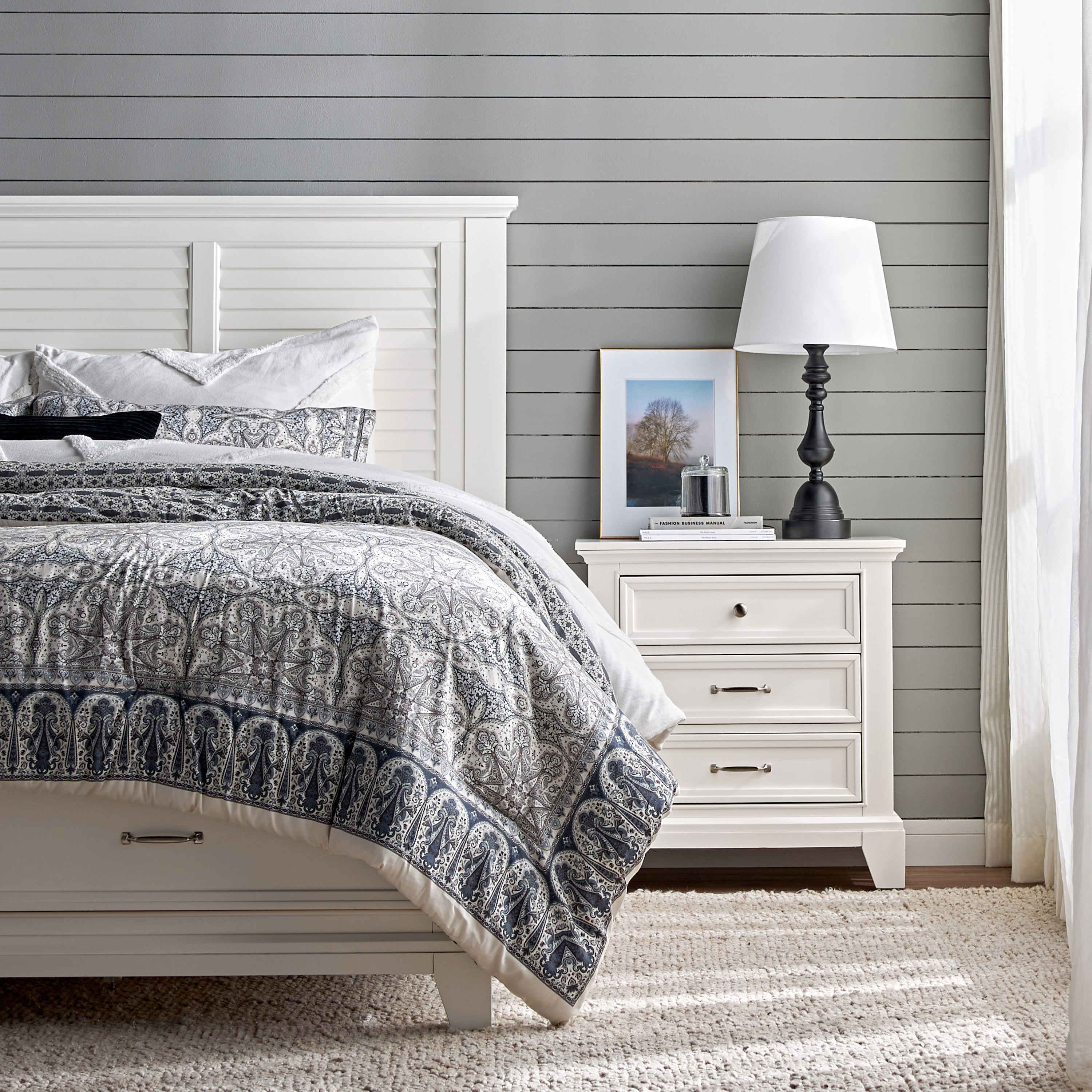 White 2024 coastal nightstand