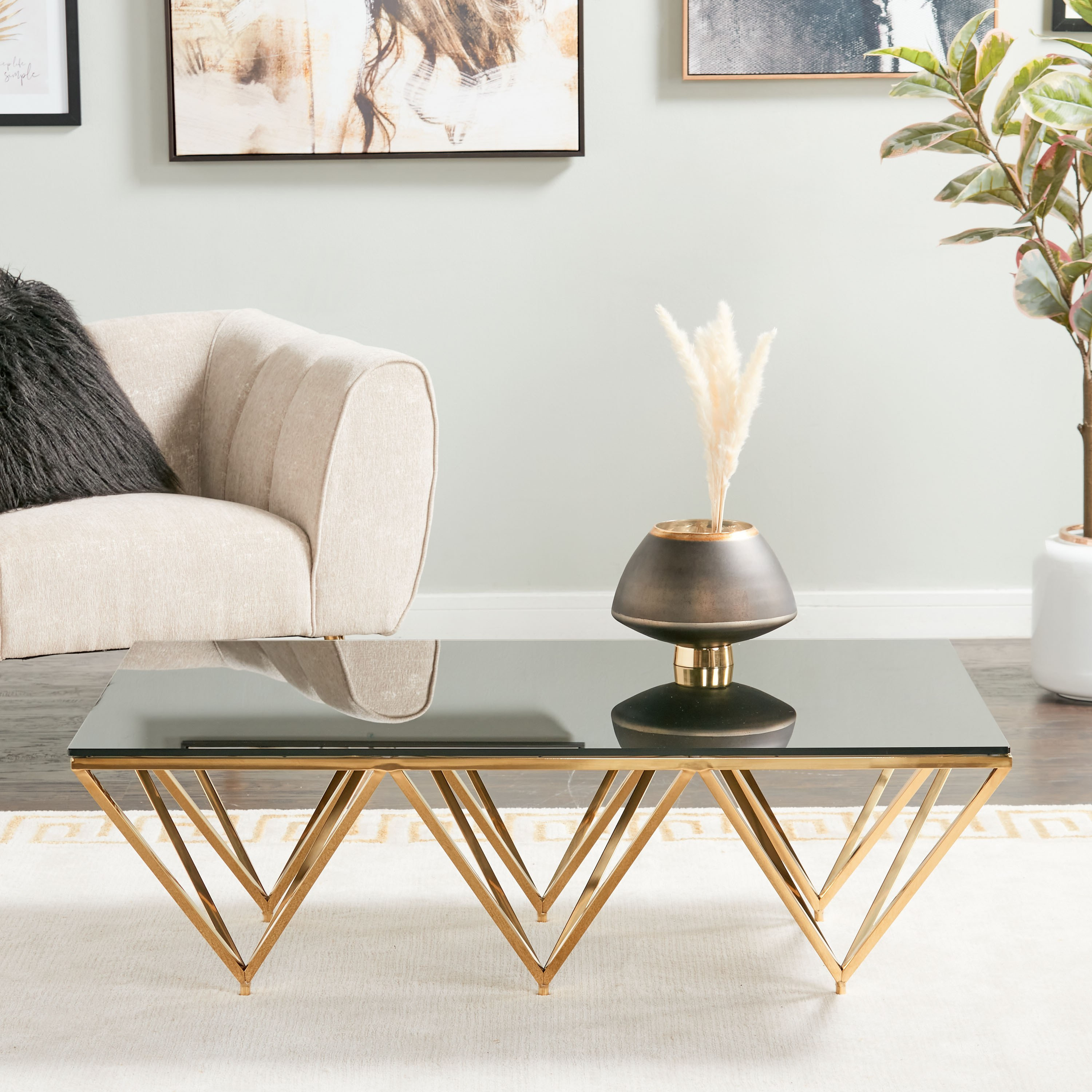Plaza Glass Top Coffee Table