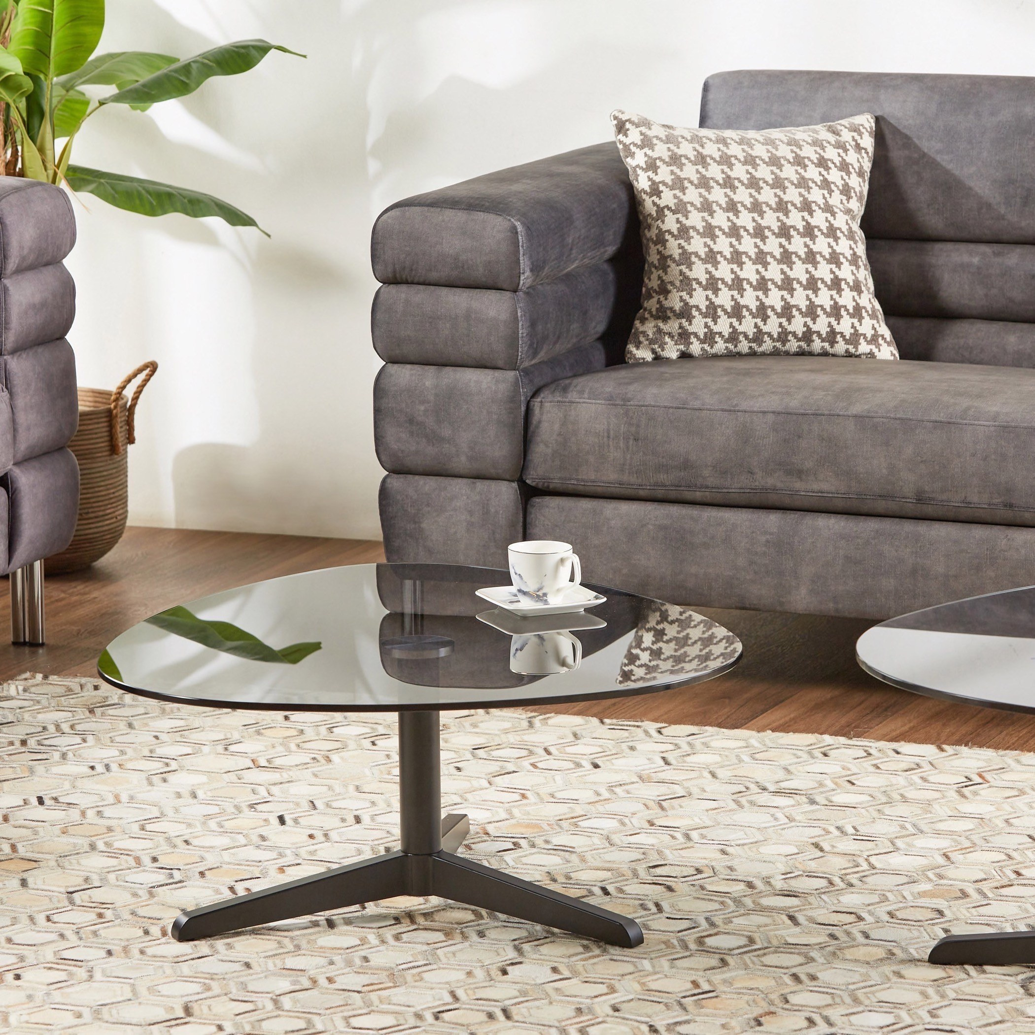 Shop Barnsley Glass Top Coffee Table Small Home Centre UAE