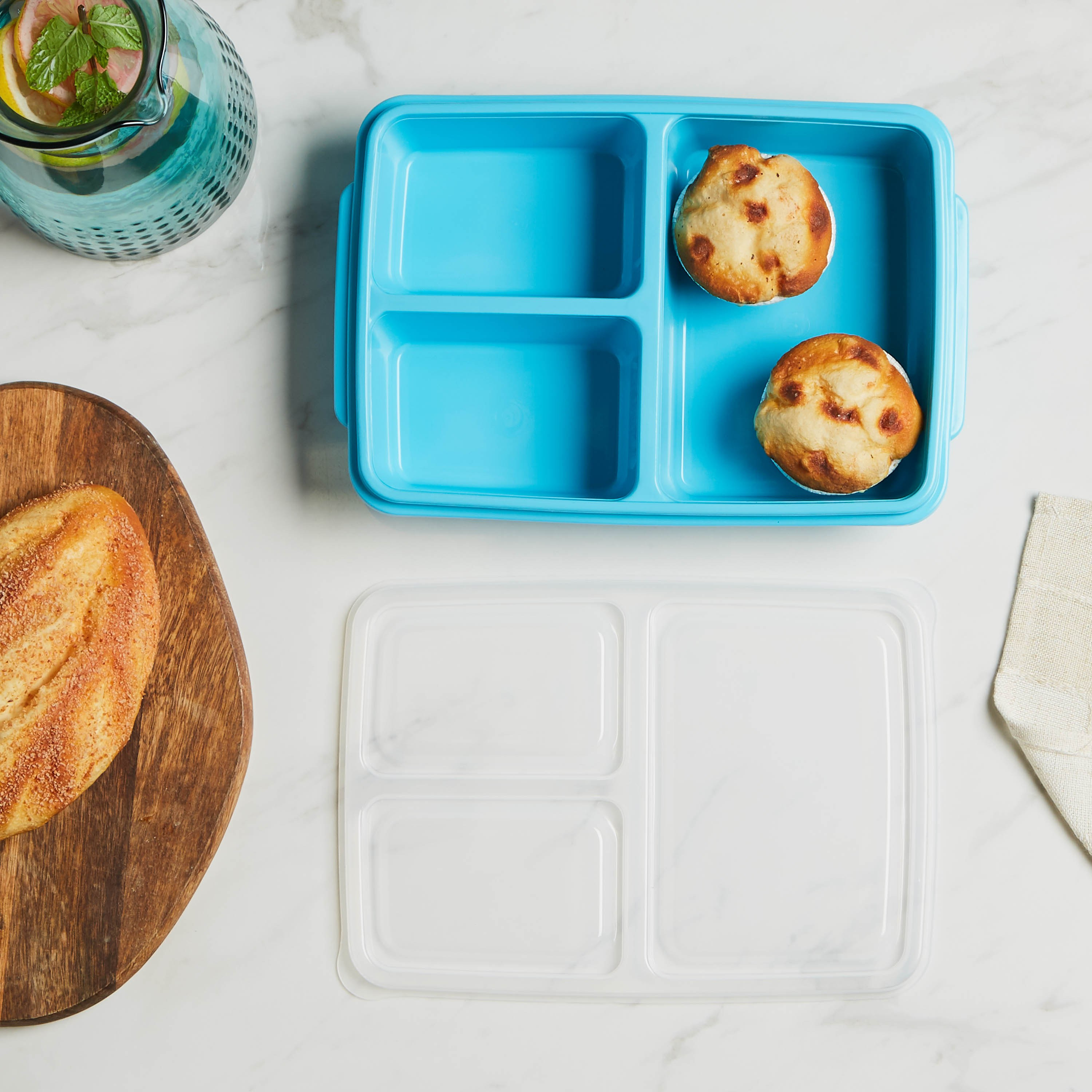 Fun 3-Compartment Rectangular Lunch Box-household-kitchen-foodstorage-pantryandstorage-image-1