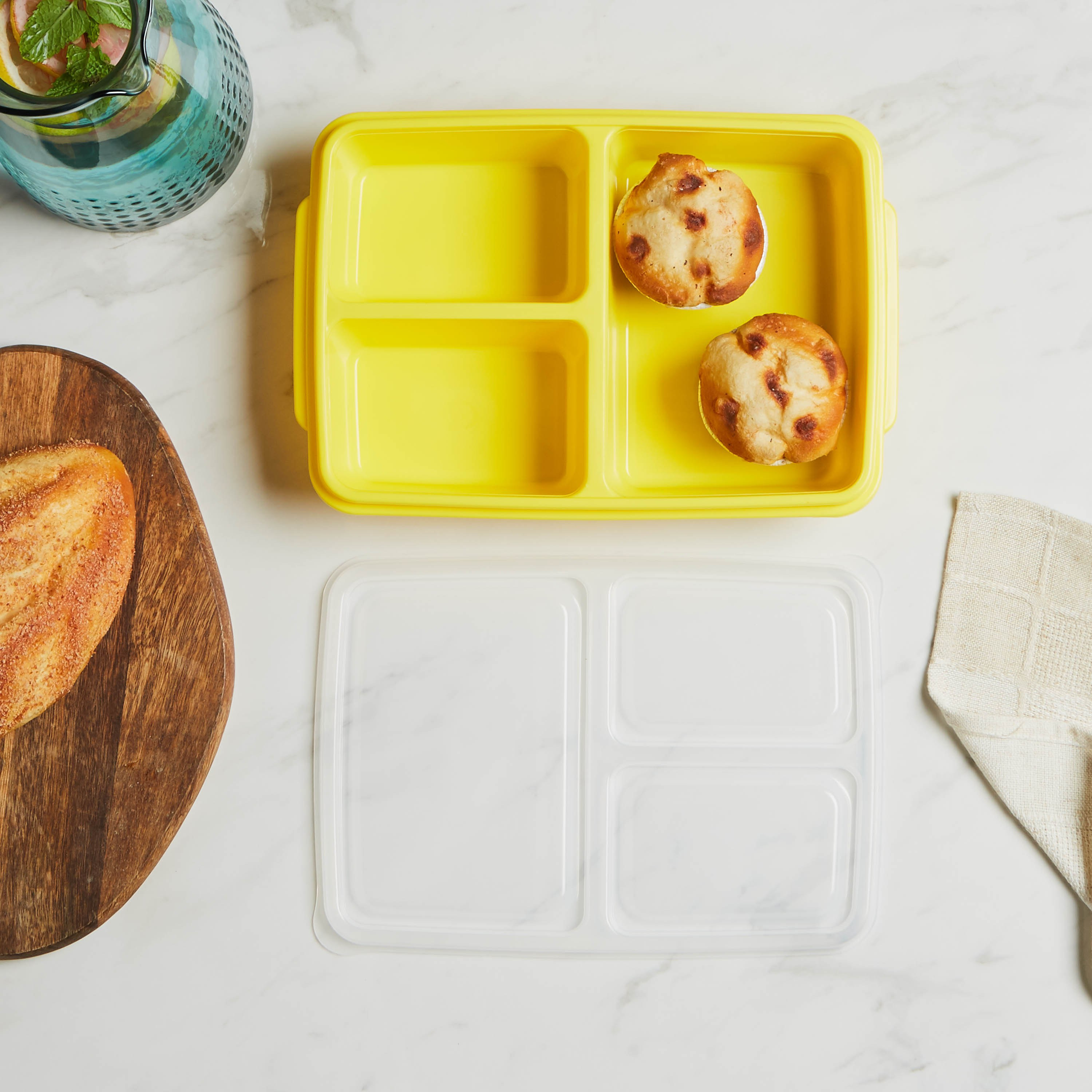 Fun 3-Compartment Rectangular Lunch Box-household-kitchen-foodstorage-pantryandstorage-image-1