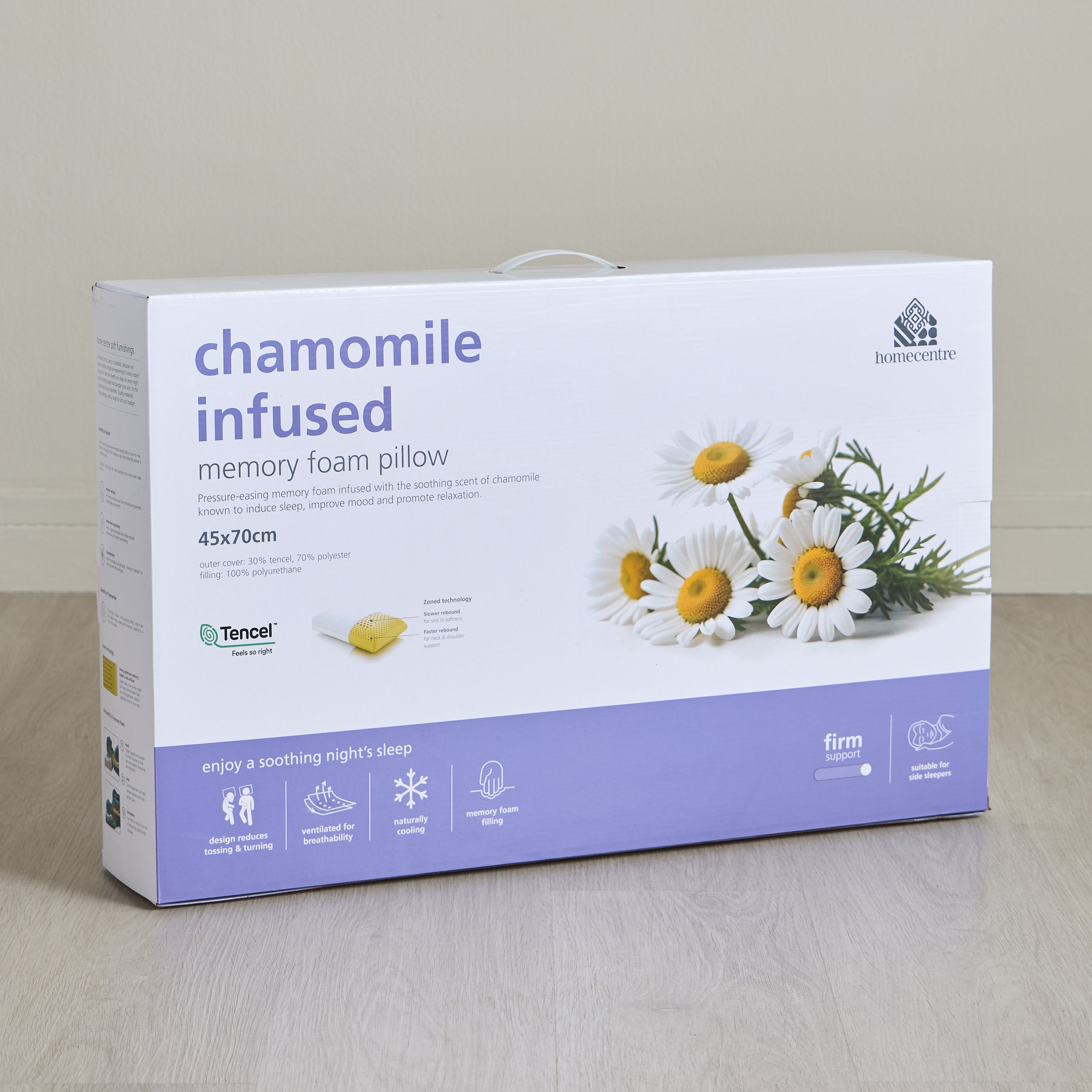 Chamomile Infused Medium Firm Memory Foam 1-Piece Pillow - 45x70 cm-household-bedding-pillows-image-5
