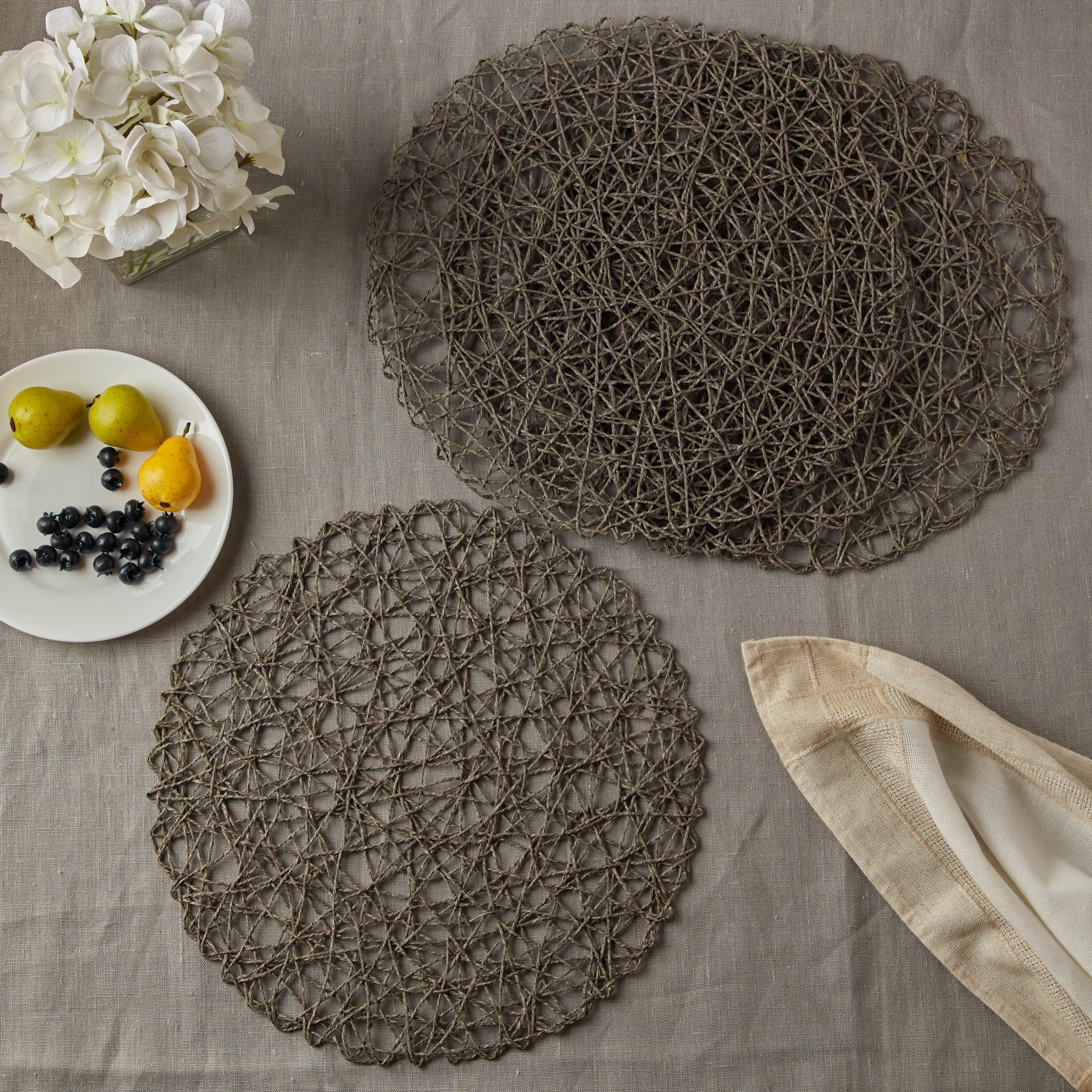 Shop Mesh Round Placemat Set of 4 Online Home centre UAE