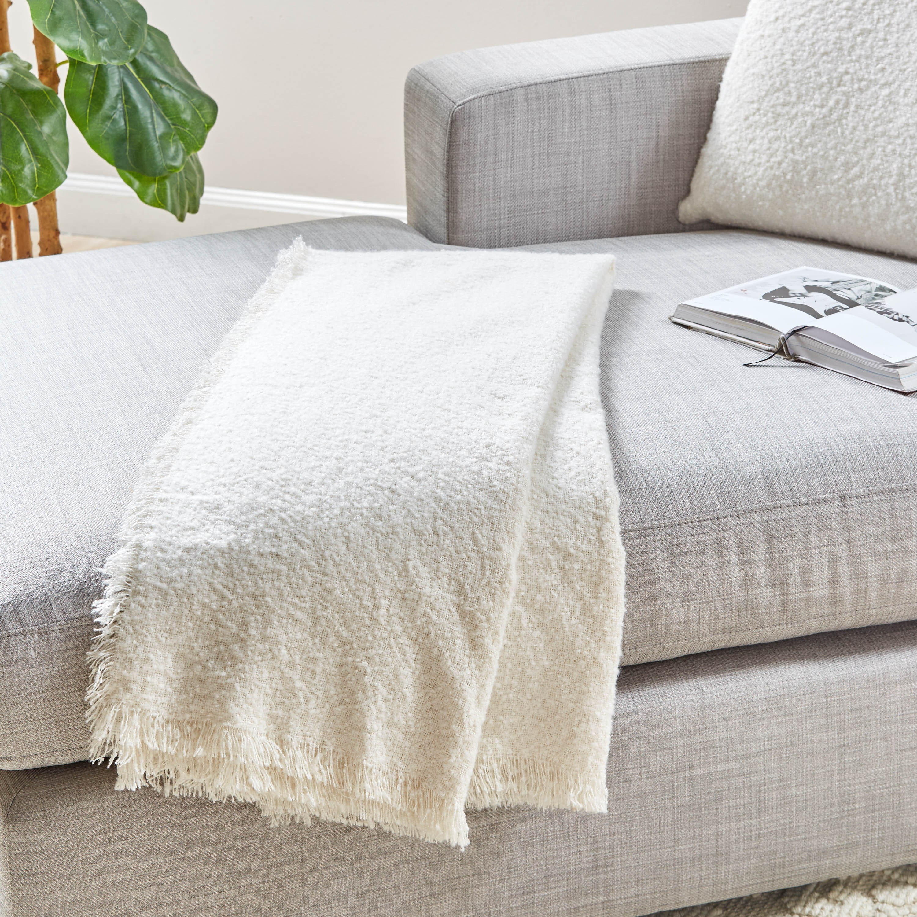 Boucle Textured Throw - 130x170 cm-household-cushionsandthrows-throwsandblankets-throws-image-2